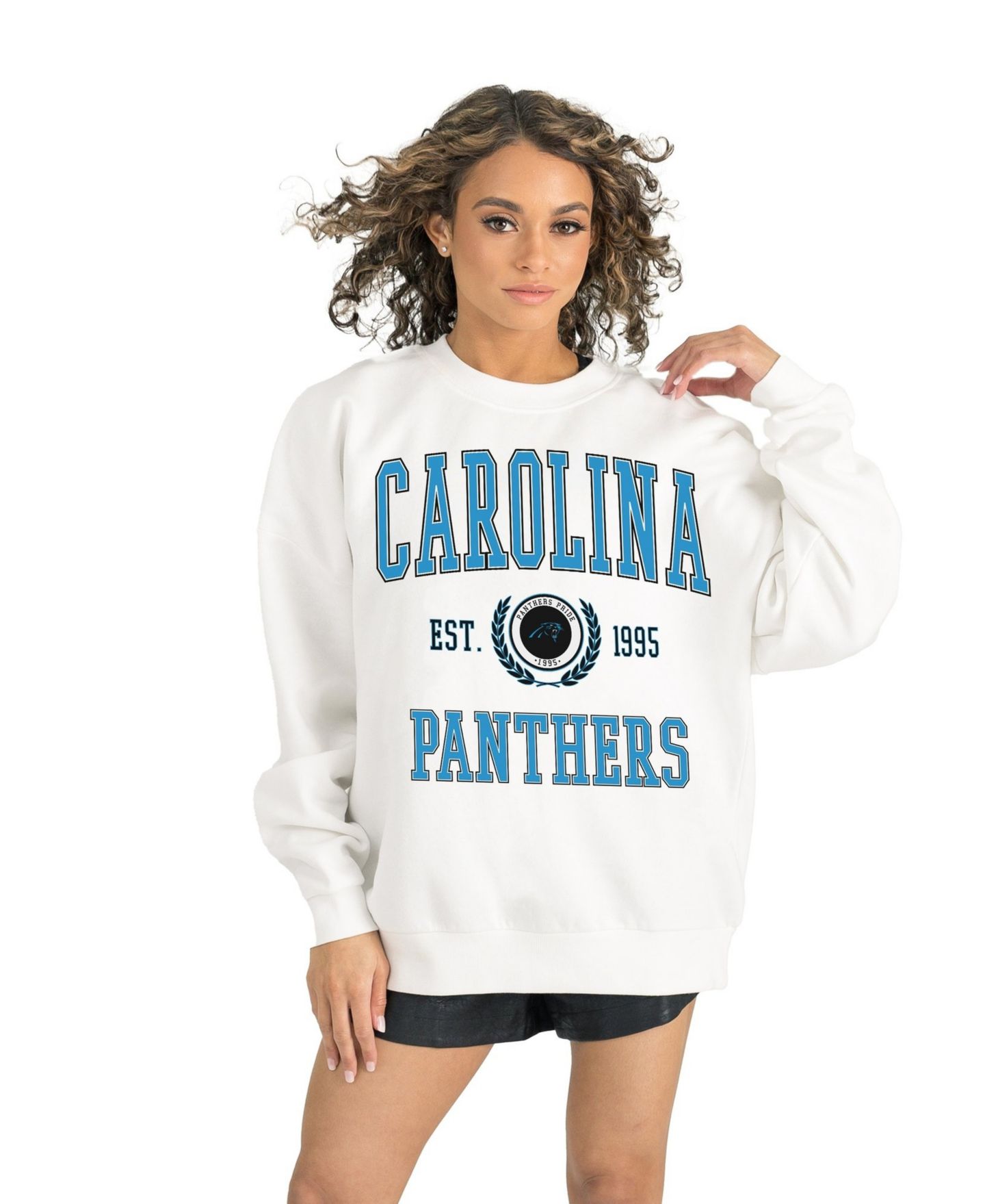 Женская толстовка Gameday Couture White Carolina Panthers Timeless Triumph Premium Fleece Pullover — фото 3