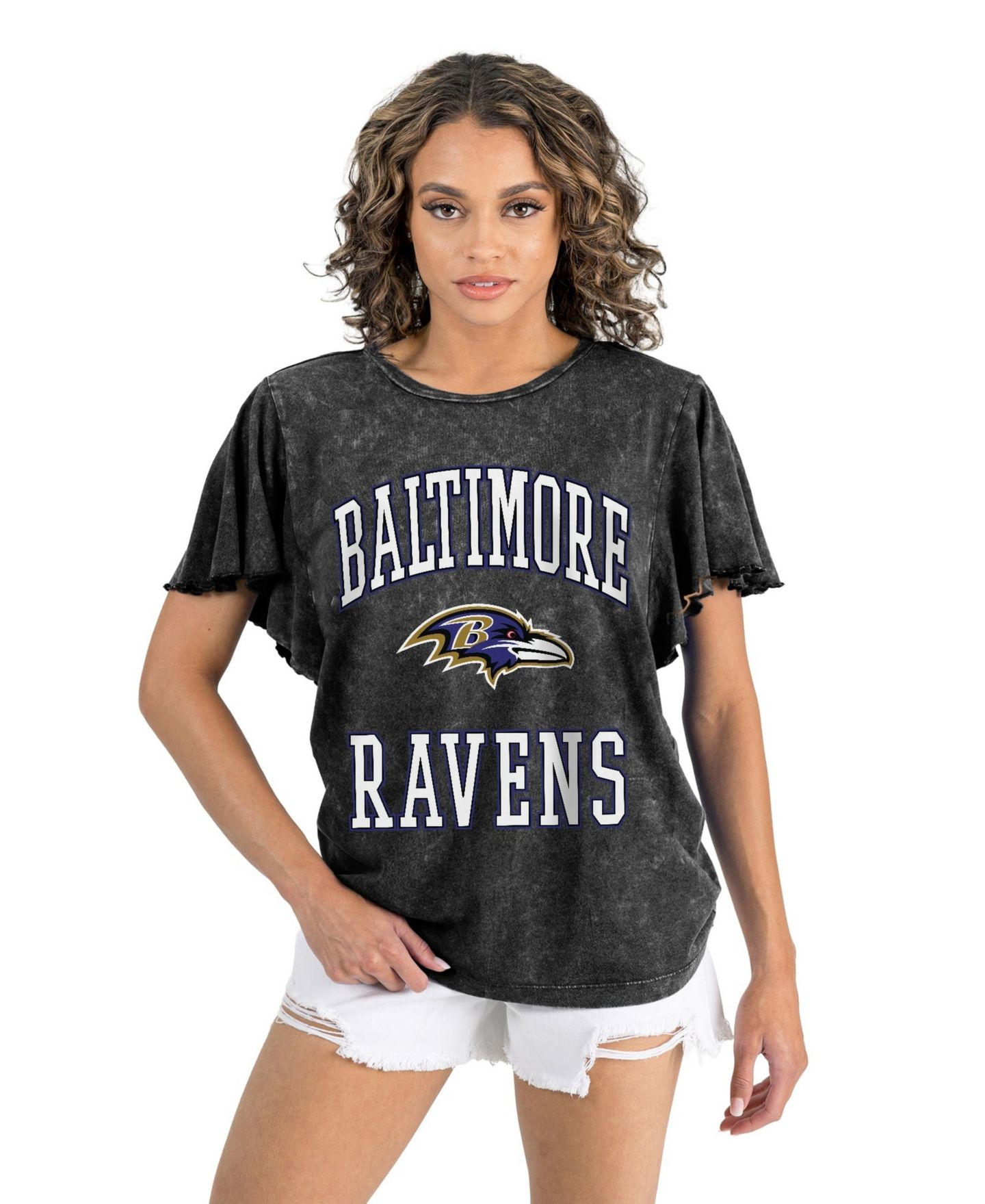 Женская футболка Gameday Couture Black Baltimore Ravens Relaxed Flutter Sleeve — фото 2