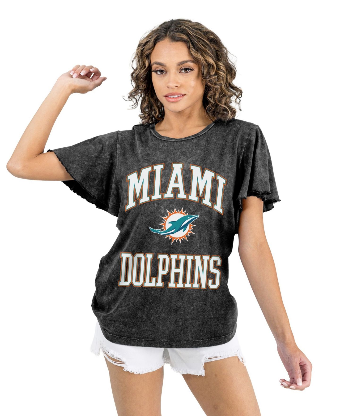 Женская футболка Gameday Couture Black Miami Dolphins Relaxed Flutter Sleeve — фото 1
