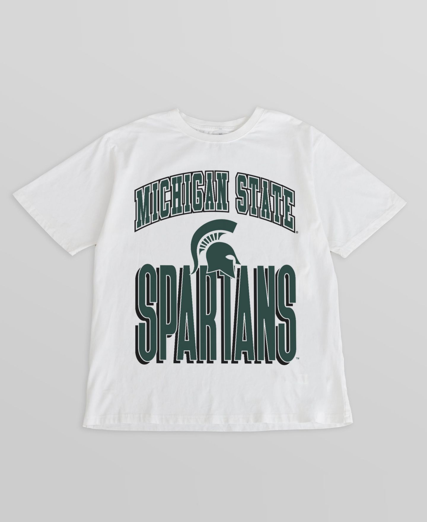 Женская футболка Gameday Couture Cream Michigan State Spartans Oversized Fierce Focus — фото 2