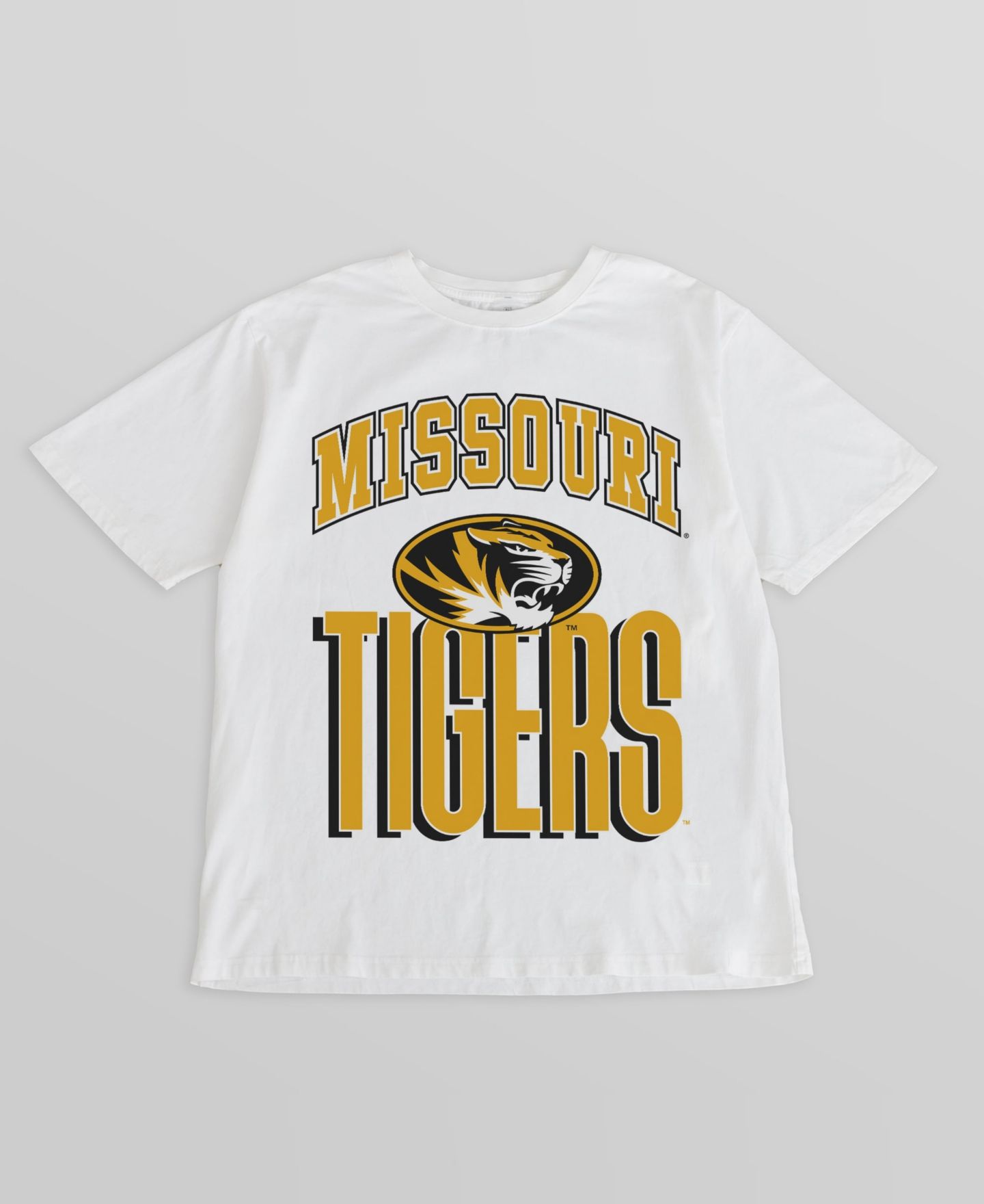 Женская футболка Gameday Couture Cream Missouri Tigers Oversized Fierce Focus — фото 2