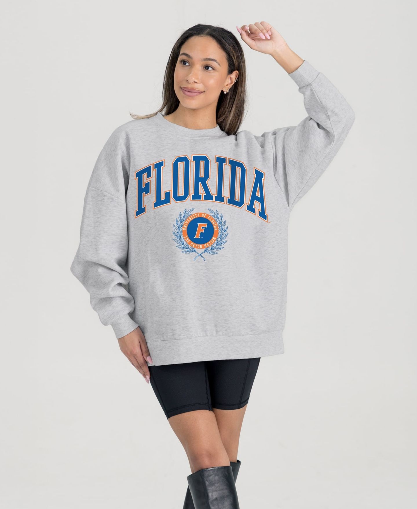 Женская толстовка Gameday Couture Ash Florida Gators Oversized Tradition Refined Premium Fleece — фото 2