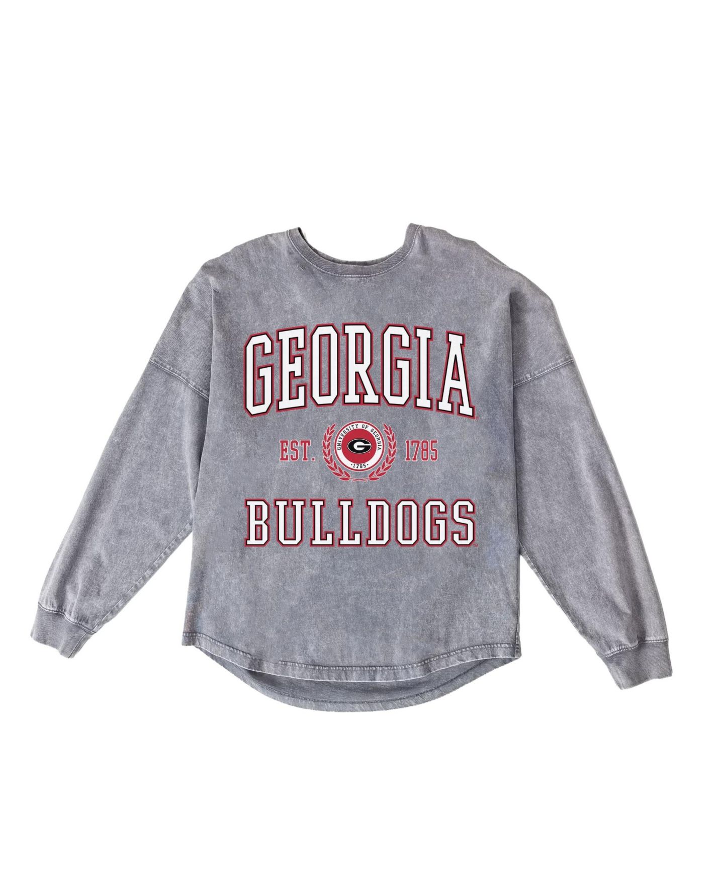 Женская футболка Gameday Couture Gray Georgia Bulldogs Oversized Final Score Snow Wash Long-Sleeve — фото 6