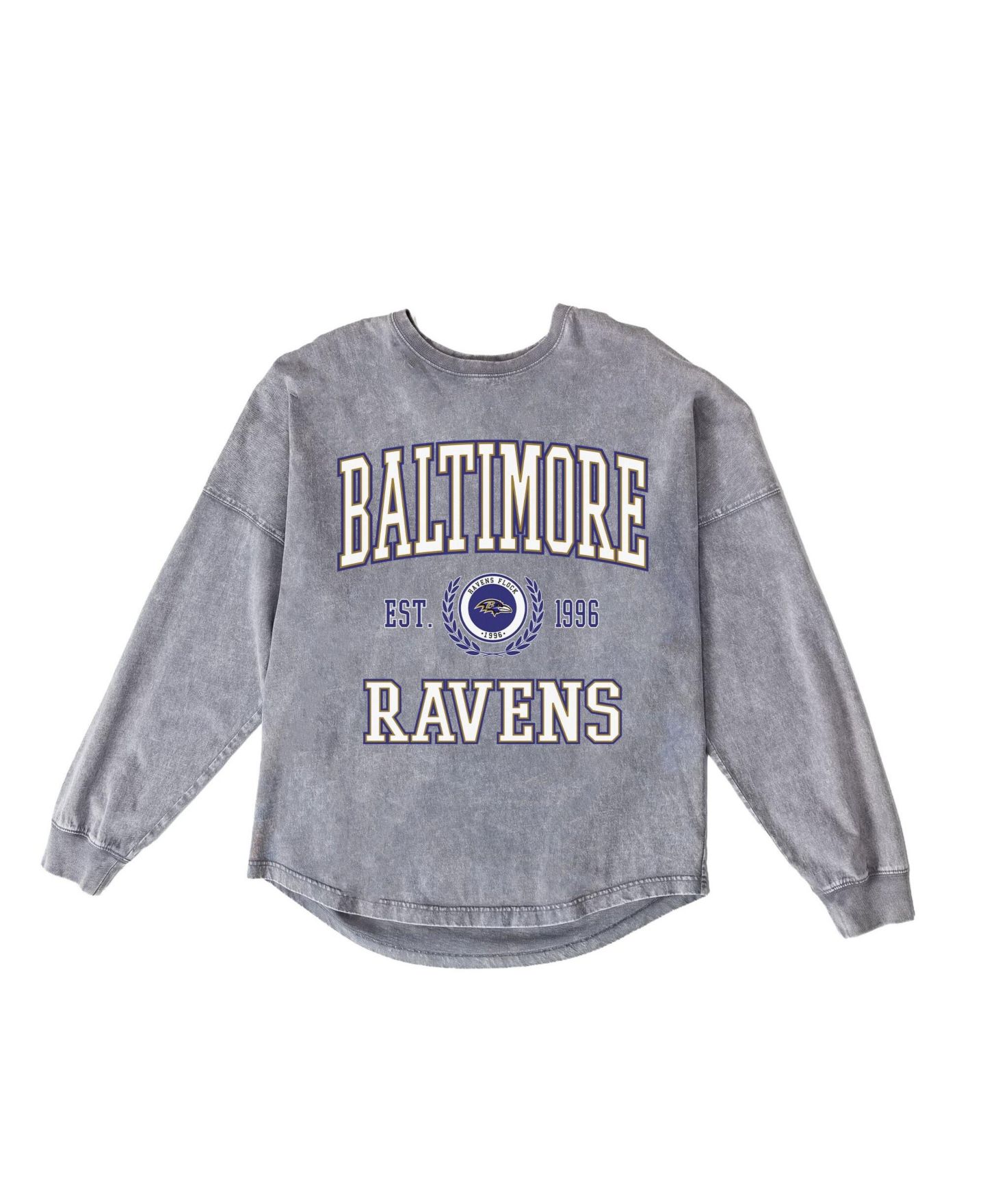 Женская футболка Gameday Couture Gray Baltimore Ravens Oversized Final Score Snow Wash Long-Sleeve — фото 6