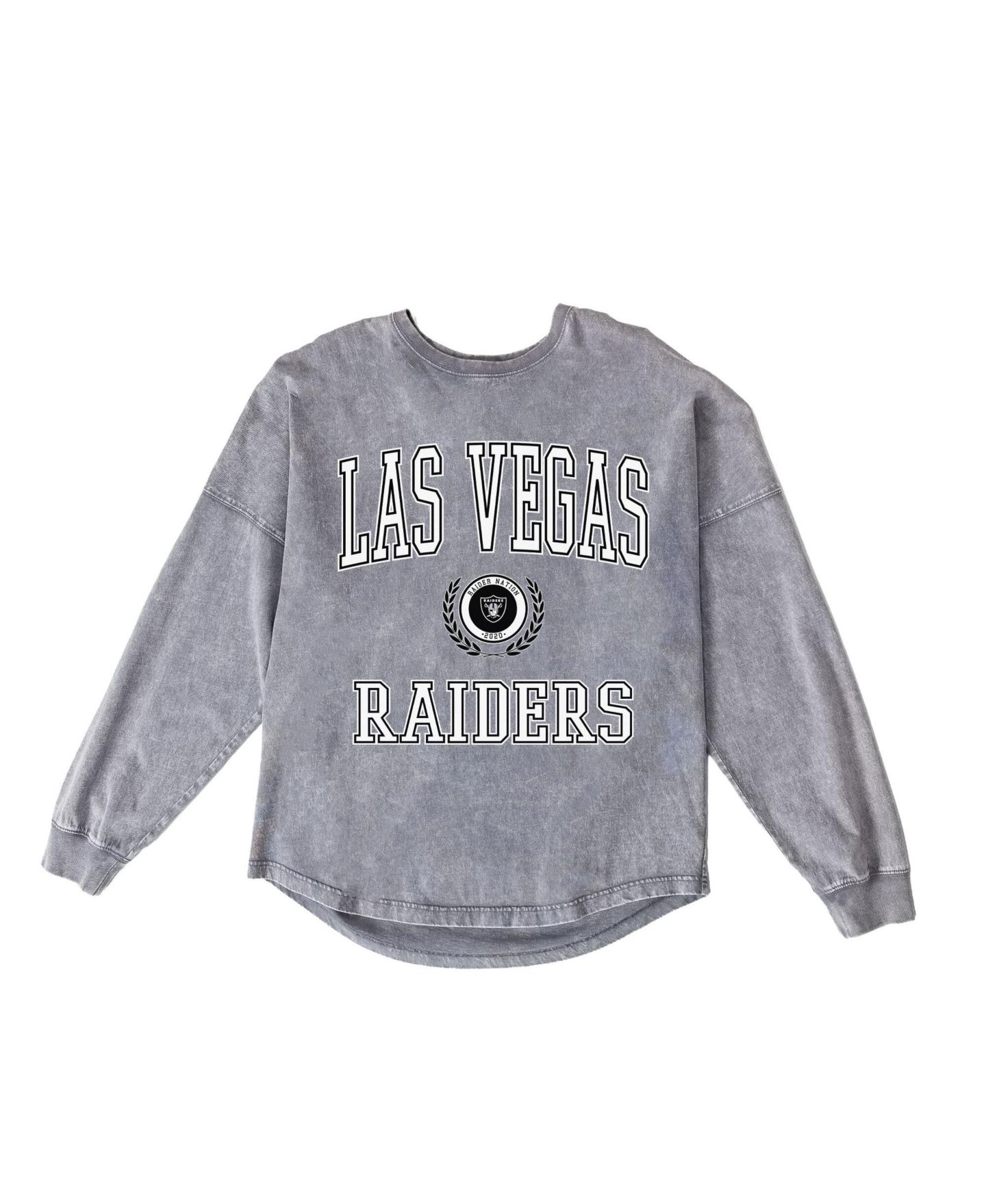 Женская футболка Gameday Couture Gray Las Vegas Raiders Oversized Final Score Snow Wash Long-Sleeve — фото 6