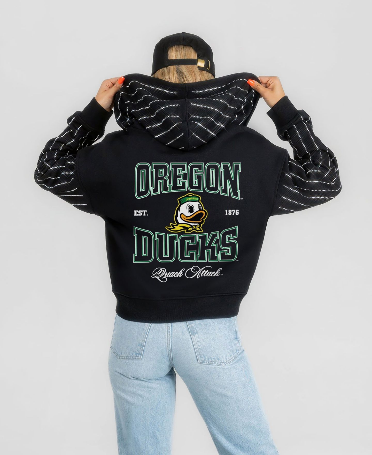 Женское худи Gameday Couture Black Oregon Ducks Eyes on the Prize Mid-Crop Full-Zip — фото 1