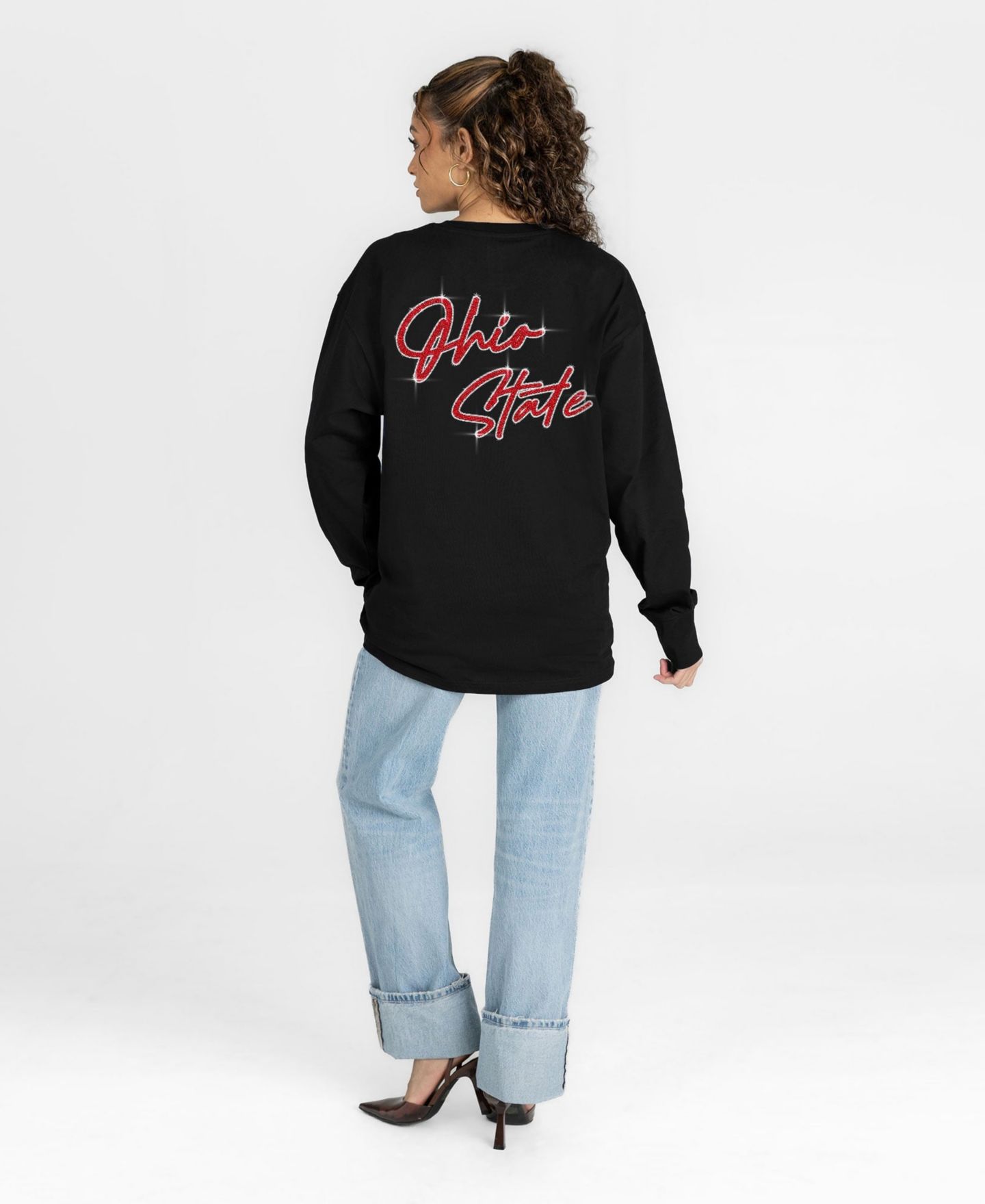 Женская футболка Gameday Couture Black Ohio State Buckeyes Light It Up Rhinestone Long-Sleeve — фото 4
