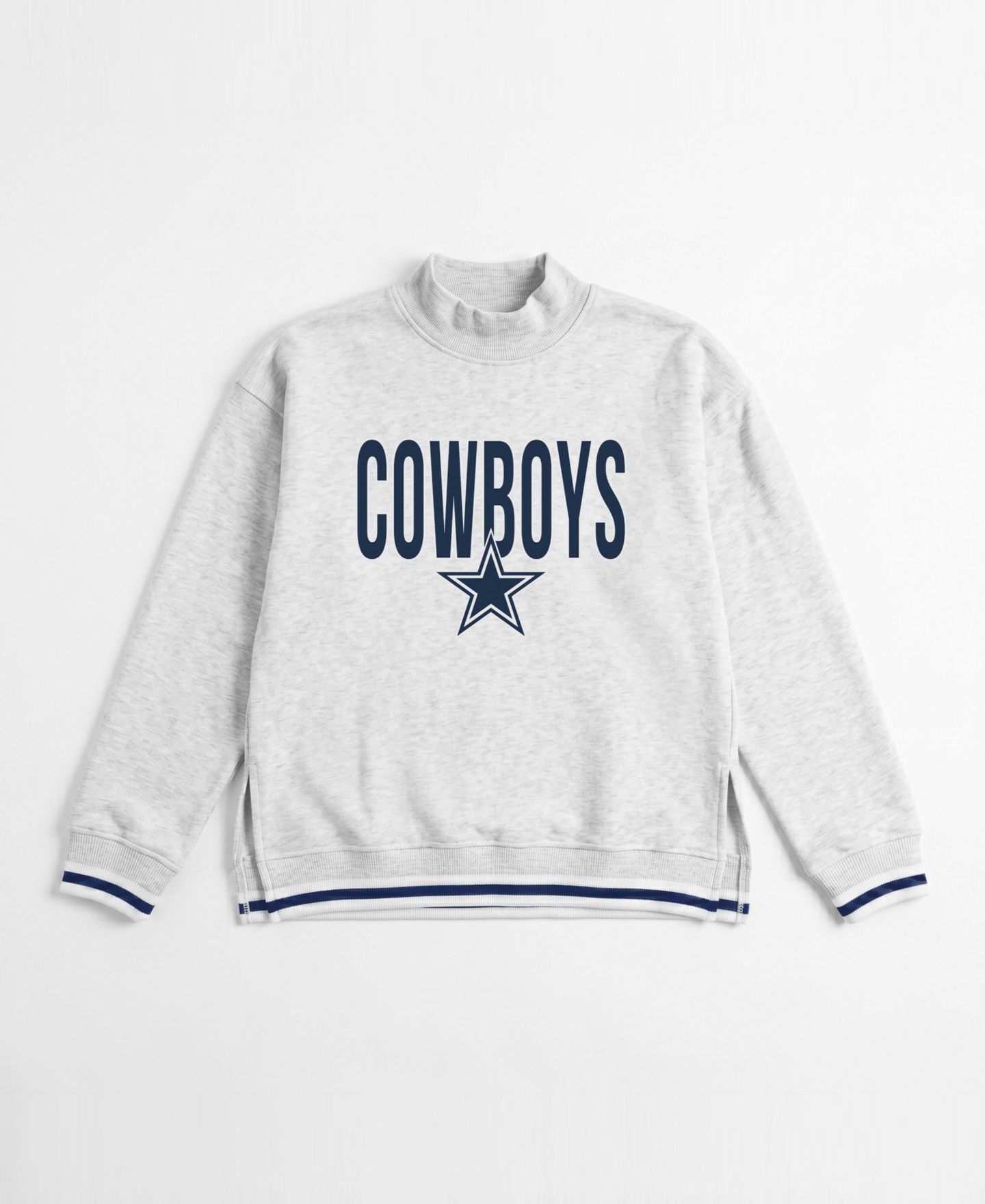 Женская толстовка Gameday Couture Ash Dallas Cowboys Rally Point Contrast Stripe Mock Neck — фото 3