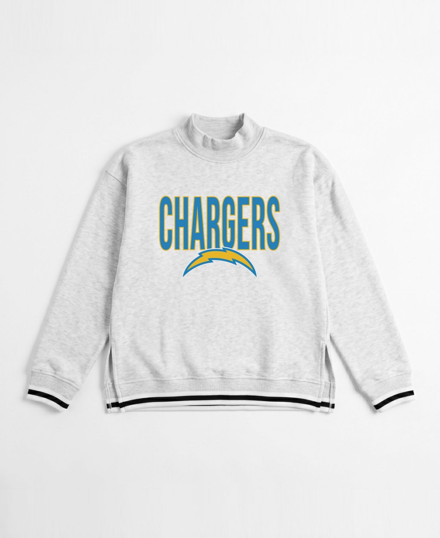 Женская толстовка Gameday Couture Ash Los Angeles Chargers Rally Point Contrast Stripe Mock Neck — фото 3