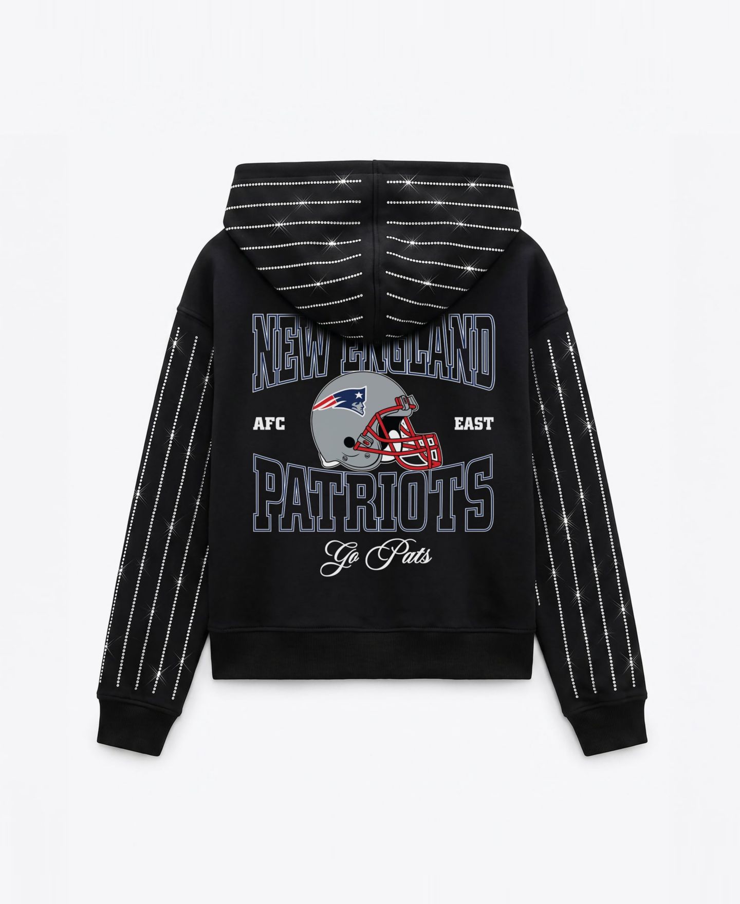 Женское худи Gameday Couture Black New England Patriots Eyes on the Prize Mid-Crop Full-Zip — фото 2