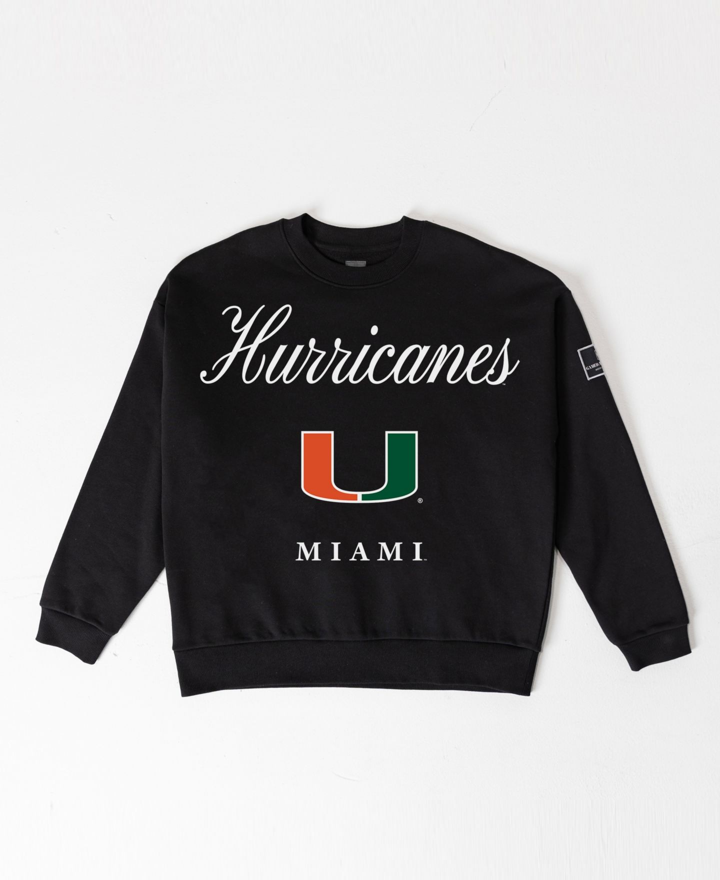 Женская толстовка Gameday Couture Black Miami Hurricanes Oversized Legacy Club Black Label Premium Fleece — фото 5