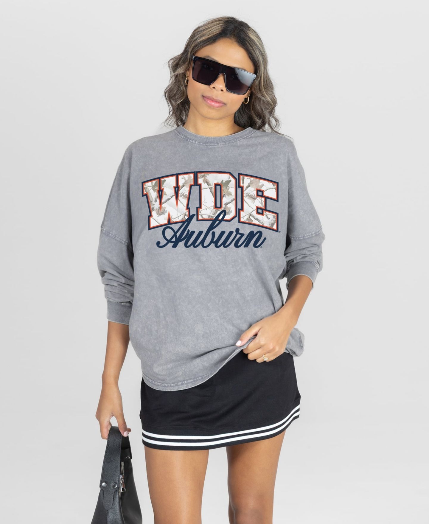 Женская футболка Gameday Couture Gray Auburn Tigers Snow Wash Oversized Long-Sleeve — фото 4
