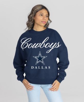 Women's Navy Dallas Cowboys Legacy Club Premium Fleece Drop Shoulder Oversized Sweatshirt