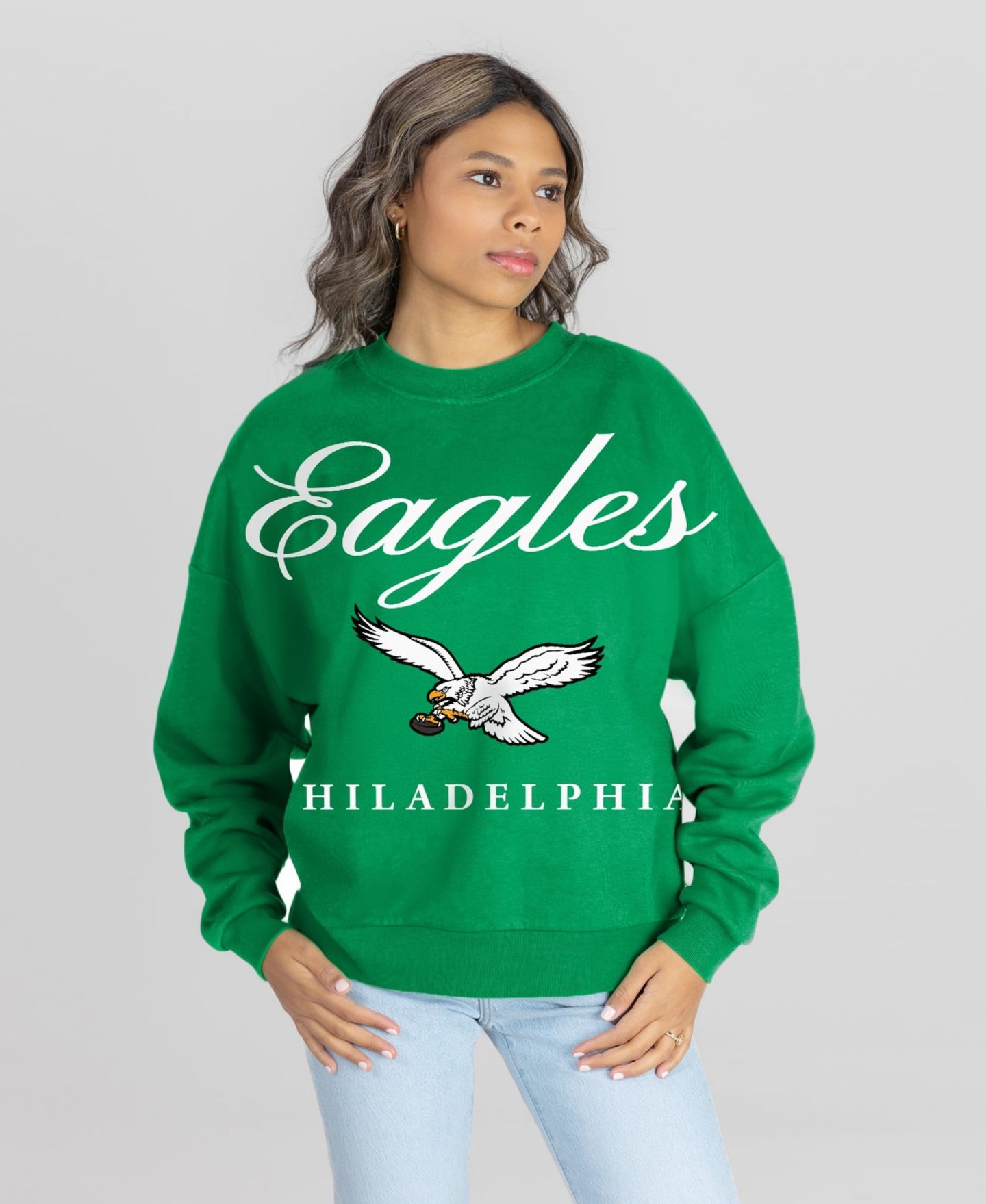 Женская толстовка Gameday Couture Kelly Green Philadelphia Eagles Legacy Club Premium Fleece Drop Shoulder Oversized — фото 1