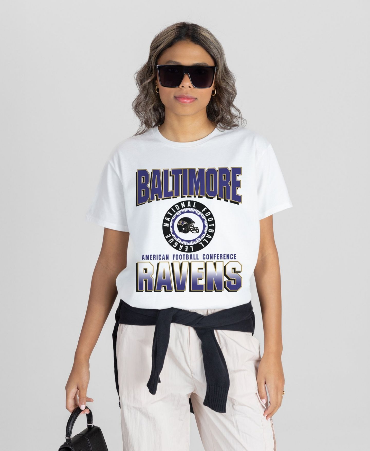 Женская футболка Gameday Couture White Baltimore Ravens Oversized All-Time Classic Flowy — фото 4