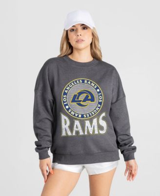 Women's Charcoal Los Angeles Rams Saturday Seal Oversized Premium Drop Shoulder Sweatshirt