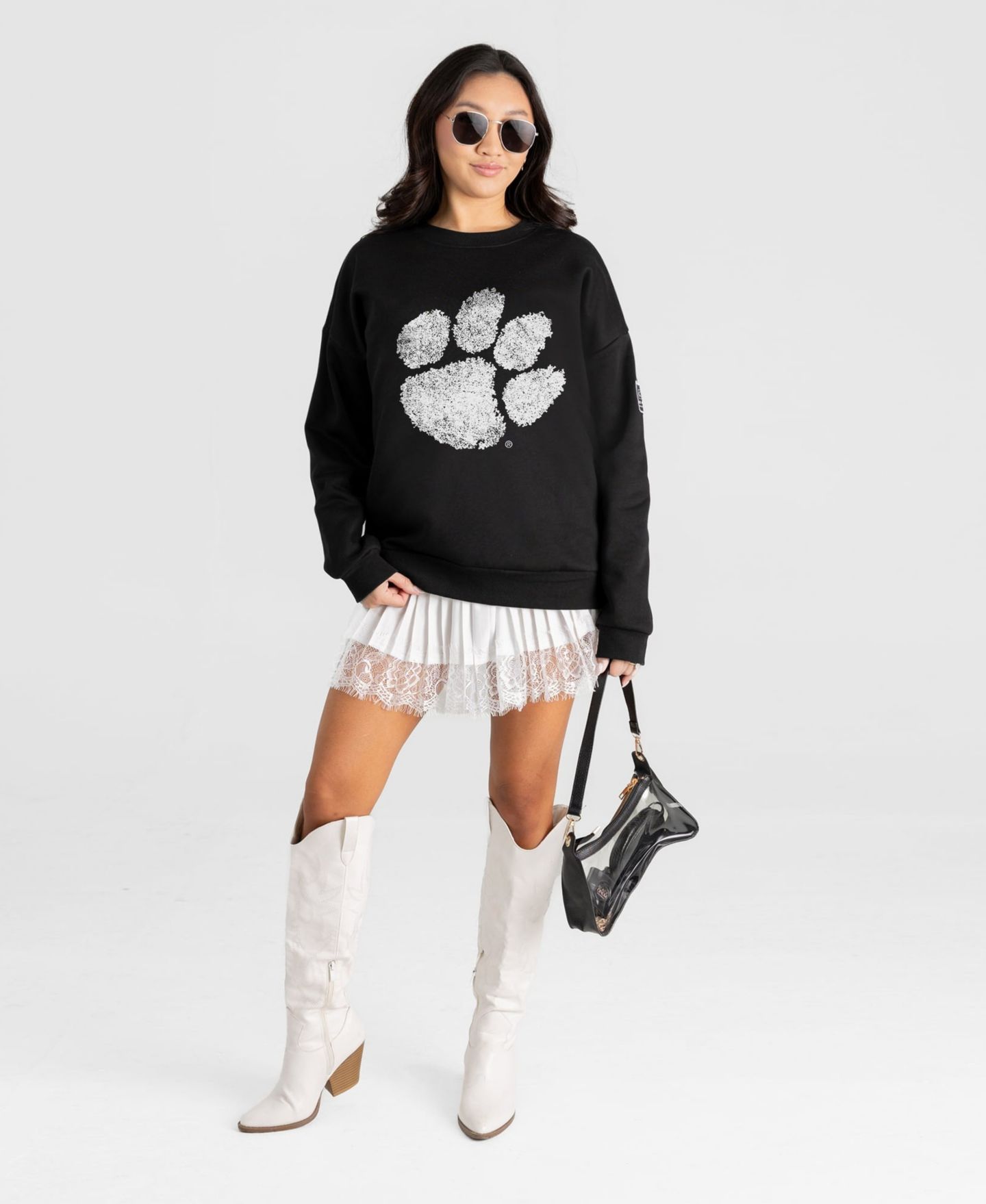 Женская толстовка Gameday Couture Black Clemson Tigers Bold Move Black Label Premium Drop Shoulder — фото 3