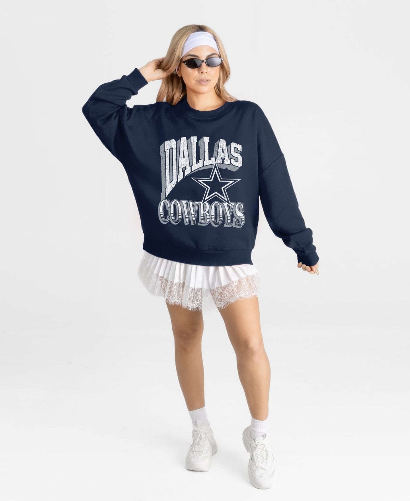 Женская толстовка Gameday Couture Navy Dallas Cowboys Main Character Oversized Premium Drop Shoulder — фото 3