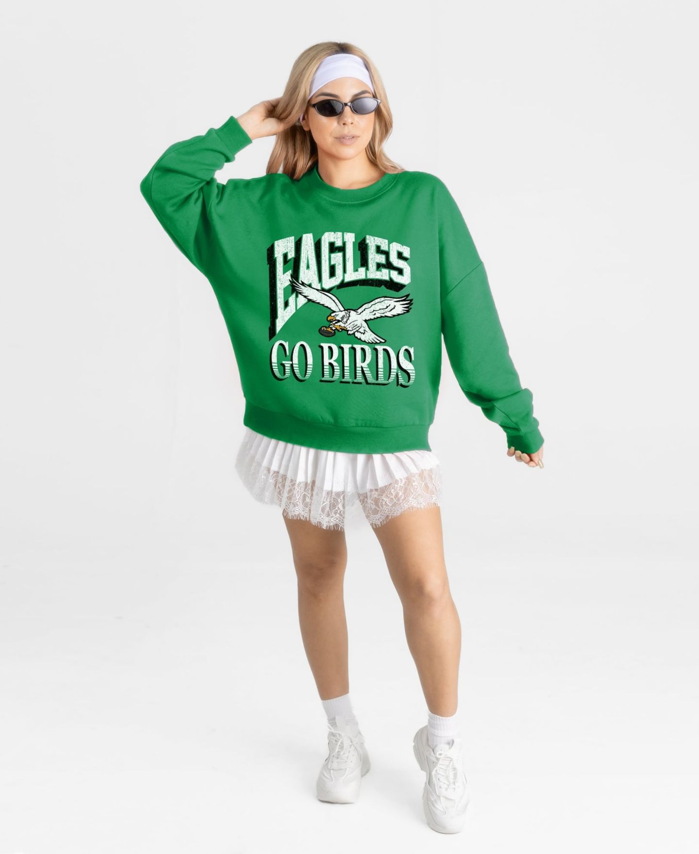 Женская толстовка Gameday Couture Kelly Green Philadelphia Eagles Main Character Oversized Premium Drop Shoulder — фото 3