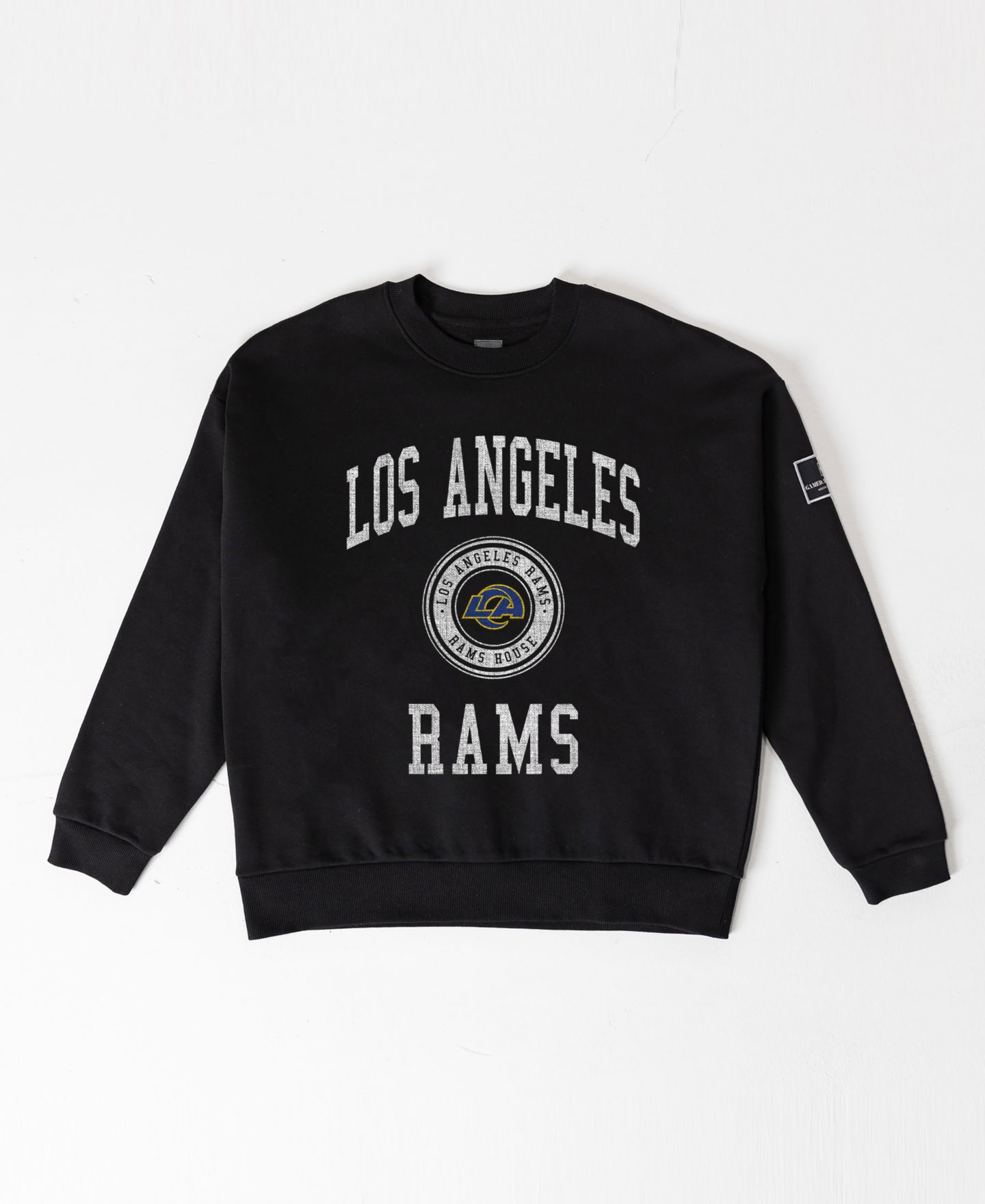 Женская толстовка Gameday Couture Black Los Angeles Rams Fierce Flow Black Label Premium Drop Shoulder — фото 5