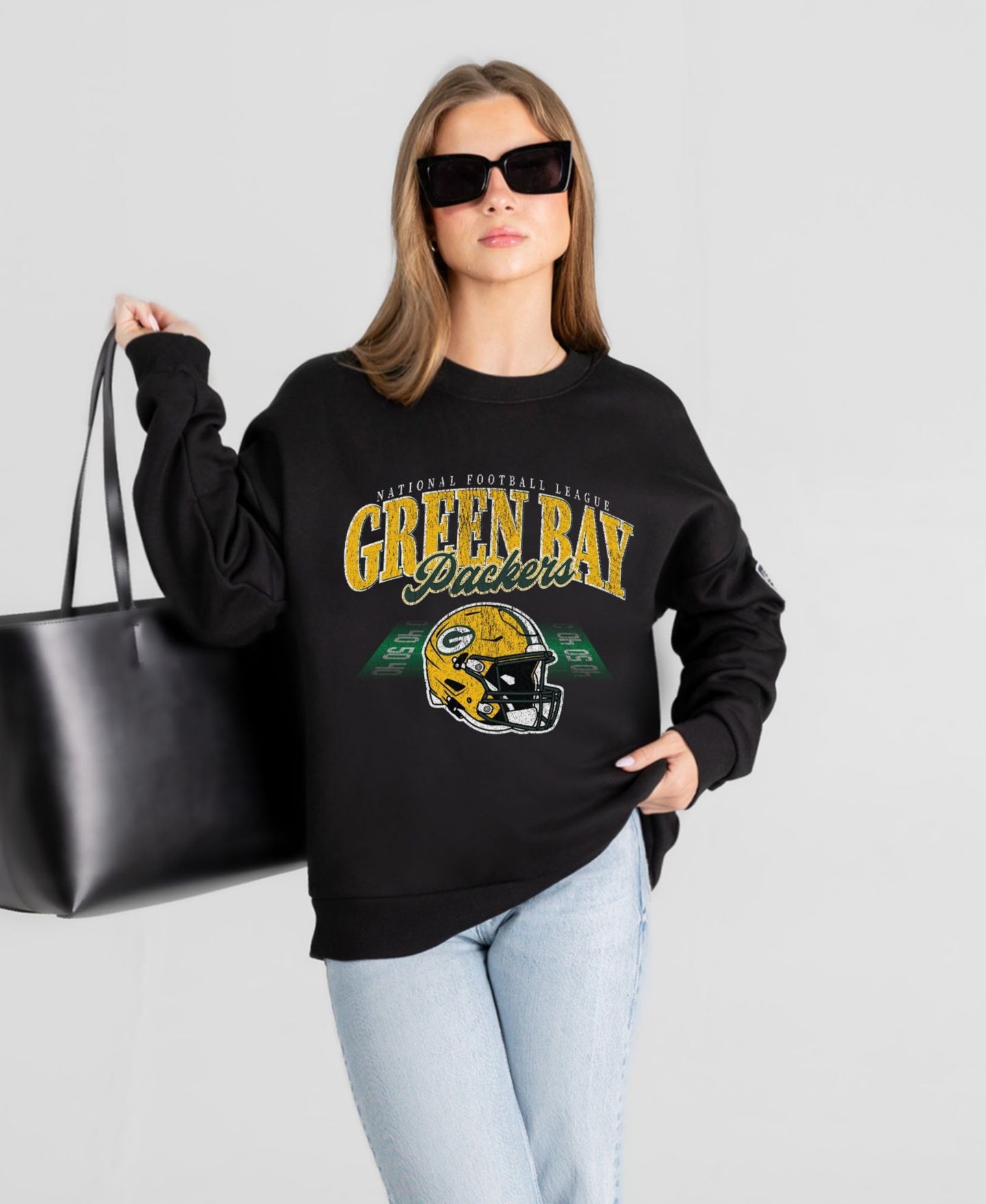 Женская толстовка Gameday Couture Black Green Bay Packers Field Focus Black Label Premium Drop Shoulder — фото 1
