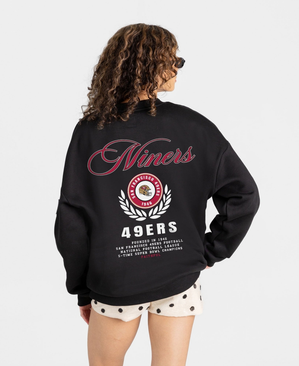 Gameday Couture Women's Black San Francisco 49ers Classic Charm Black Label Premium Drop Shoulder Sweatshirt - Black