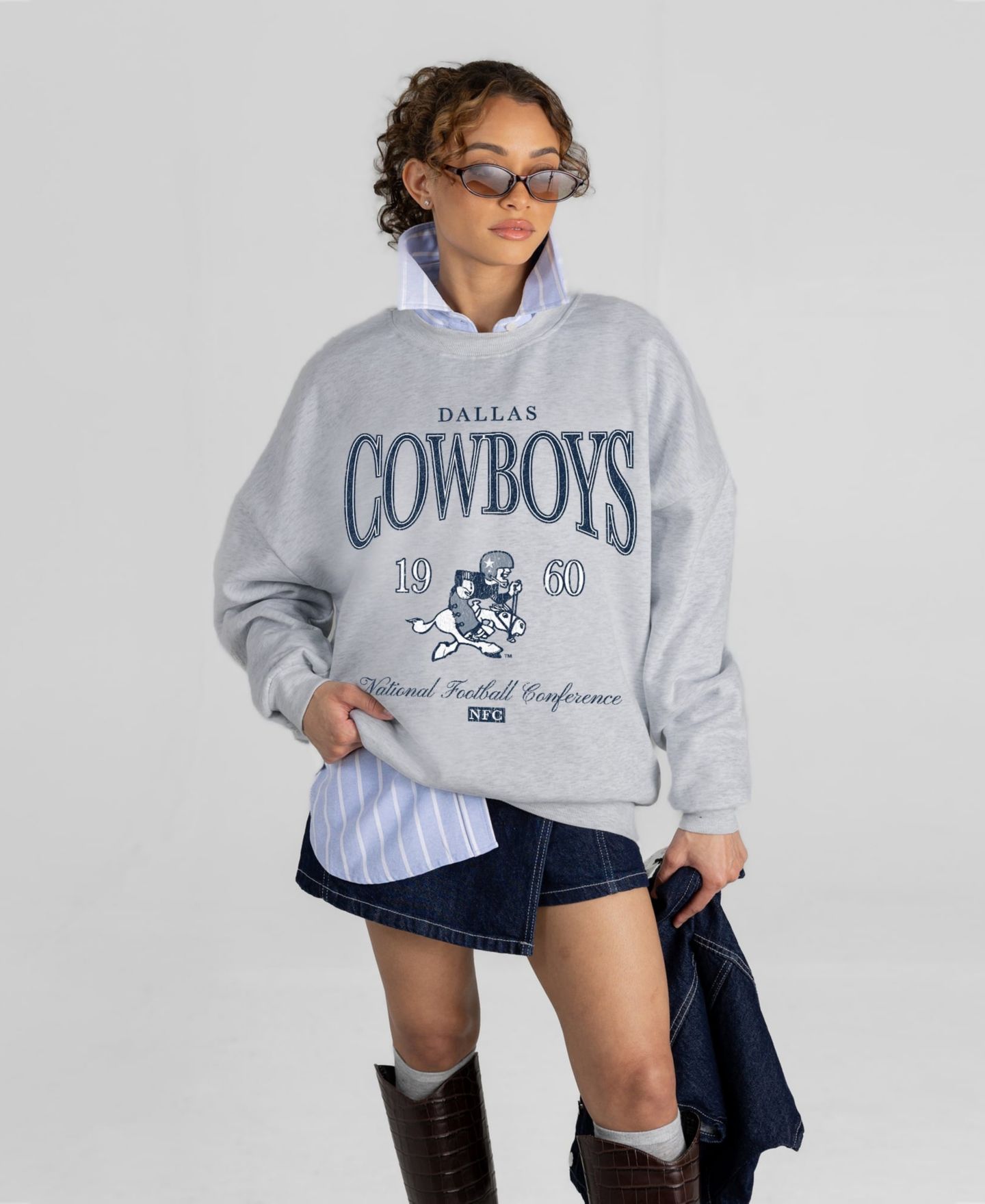 Женская толстовка Gameday Couture Ash Dallas Cowboys Instant Classic Oversized Premium Drop Shoulder — фото 1