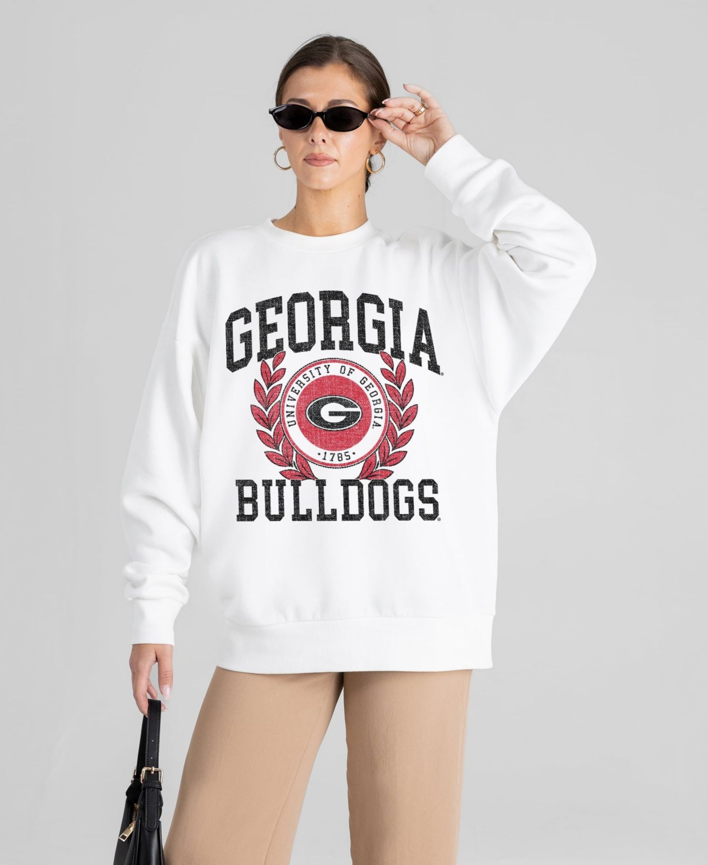 Женская толстовка Gameday Couture White Georgia Bulldogs Gold Standard Oversized Premium Drop Shoulder — фото 1