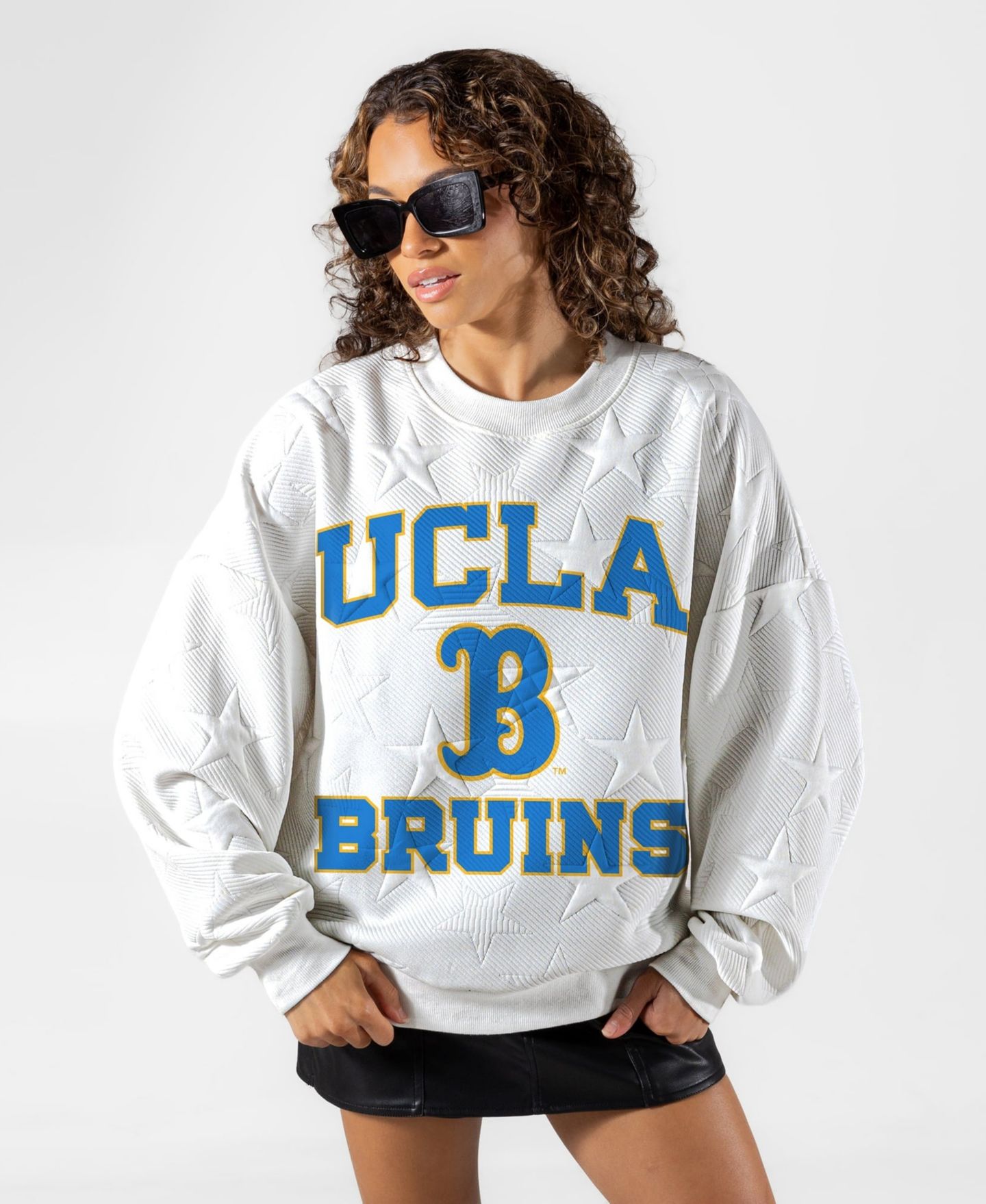 Женская толстовка Gameday Couture White Ucla Bruins Big Play Energy Tonal Star Embossed — фото 3