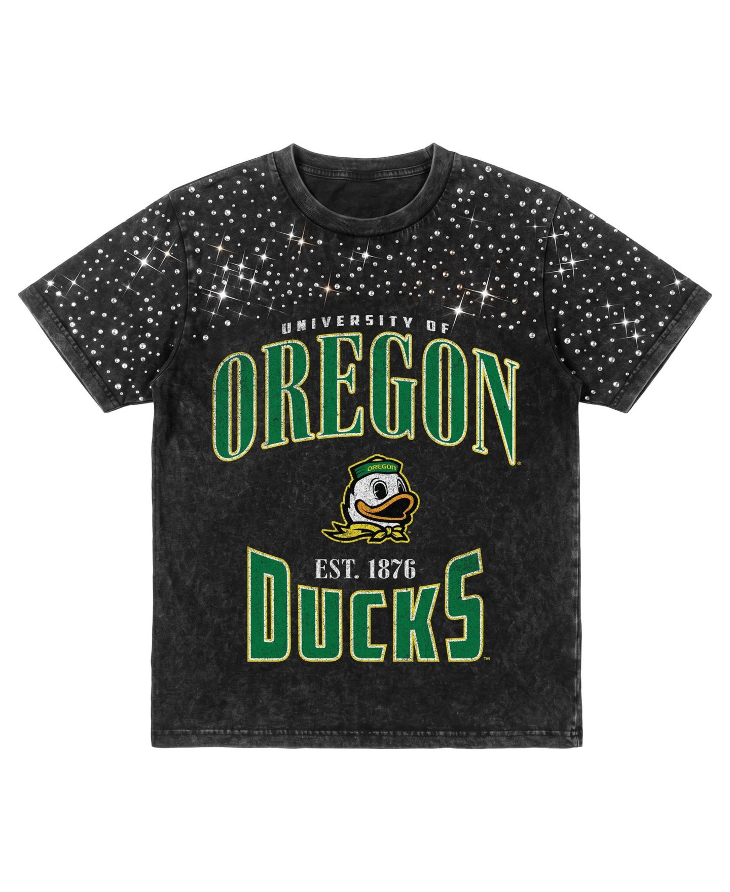 Женская футболка Gameday Couture Black Oregon Ducks In the Zone Washed Micro Rhinestone — фото 6