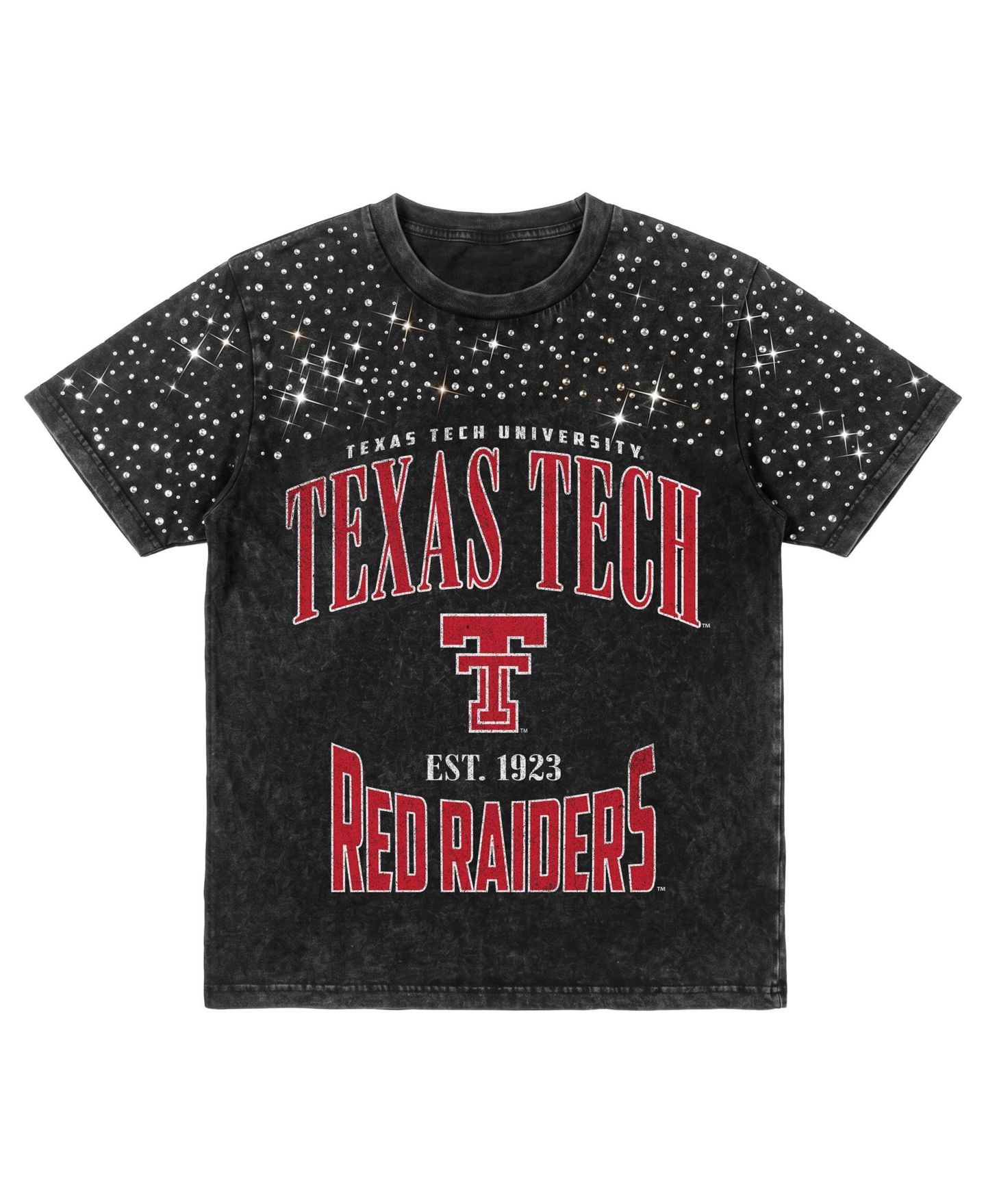 Женская футболка Gameday Couture Black Texas Tech Red Raiders In the Zone Washed Micro Rhinestone — фото 6
