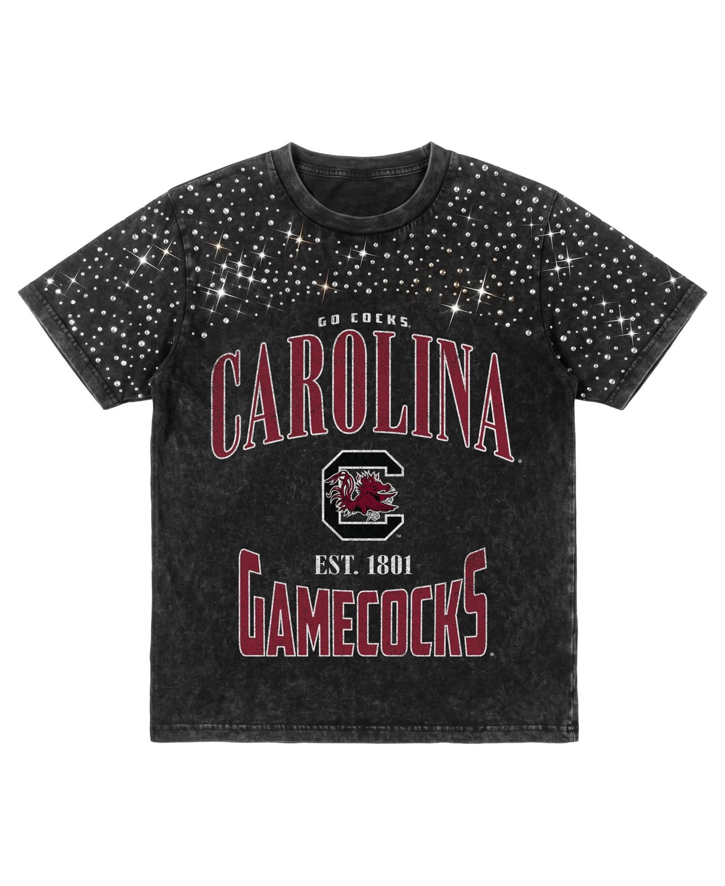 Женская футболка Gameday Couture Black South Carolina Gamecocks In the Zone Washed Micro Rhinestone — фото 6