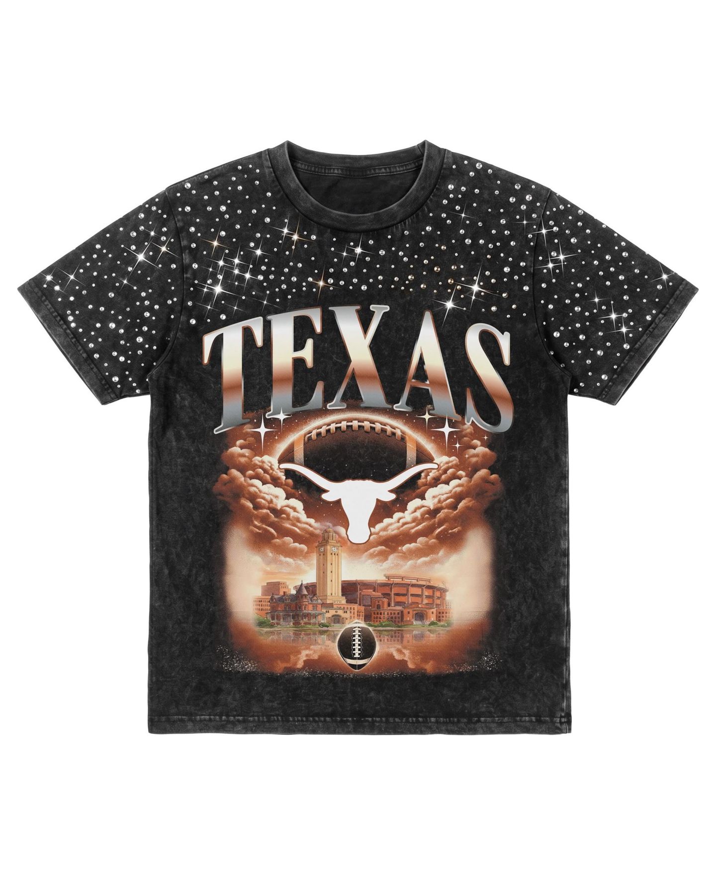 Женская футболка Gameday Couture Black Texas Longhorns Dream Big Washed Micro Rhinestone — фото 6