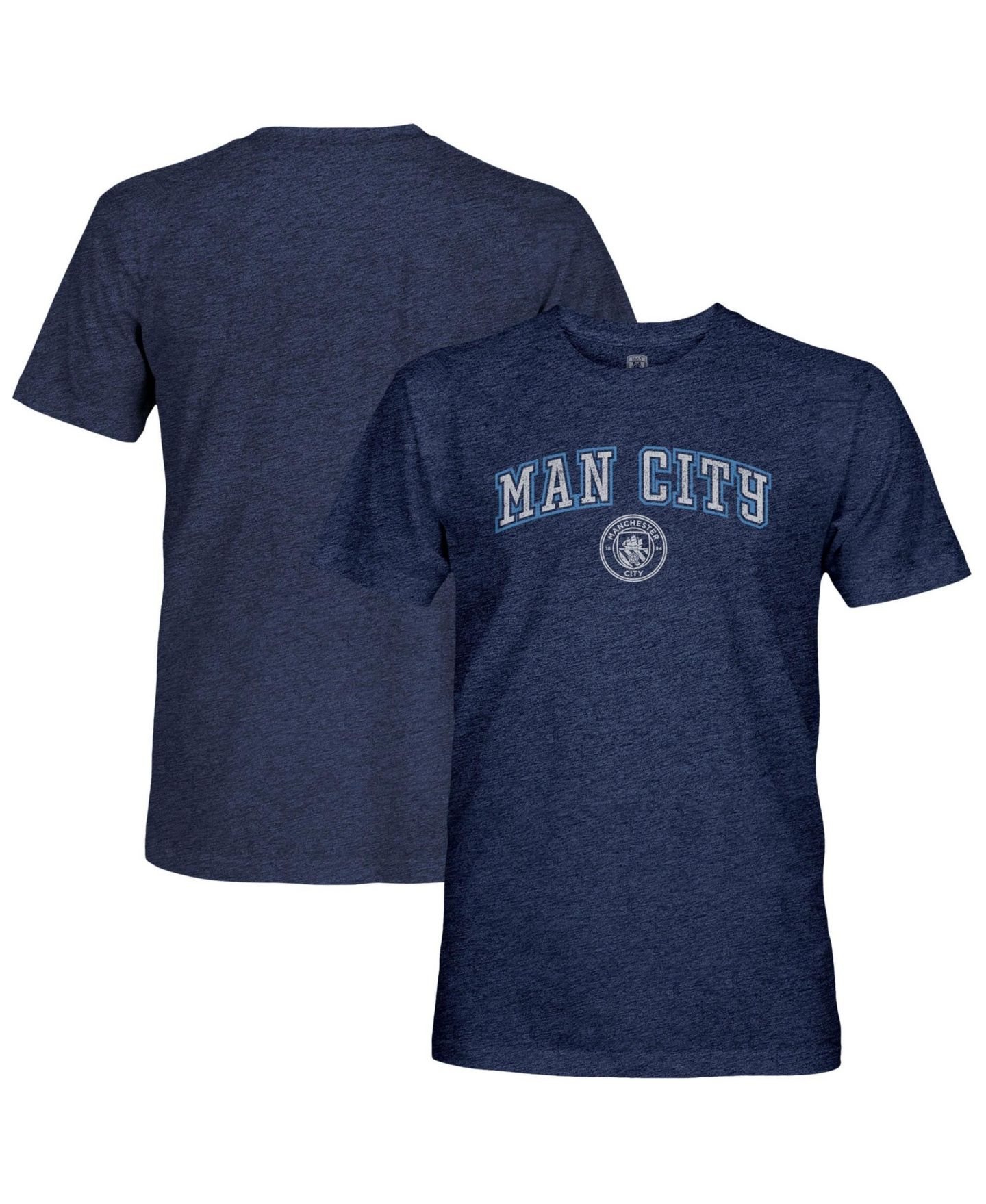 Мужская футболка 1863FC Heather Navy Manchester City Wordmark Twisted Tri-Blend Slub — фото 1