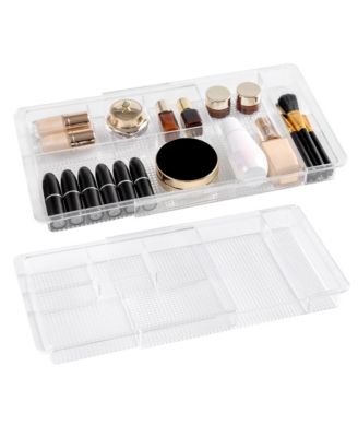 Expandable Plastic Makeup Drawer Organizer Adjustable Storage Compartments Versatile Desk Organization