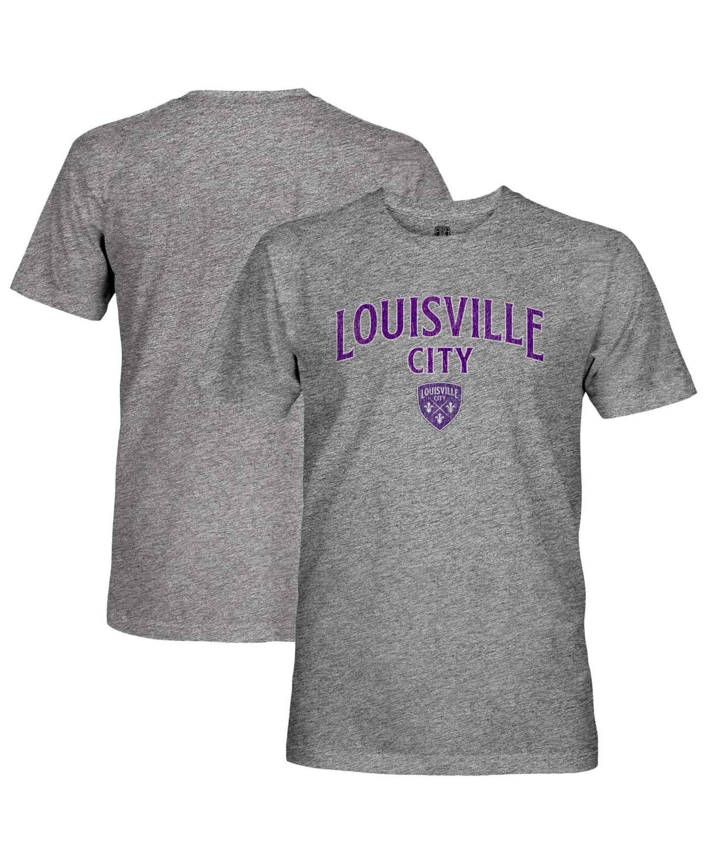 Мужская футболка 1863FC Heather Gray Louisville City FC Club Wordmark Vintage Tri-Blend — фото 1