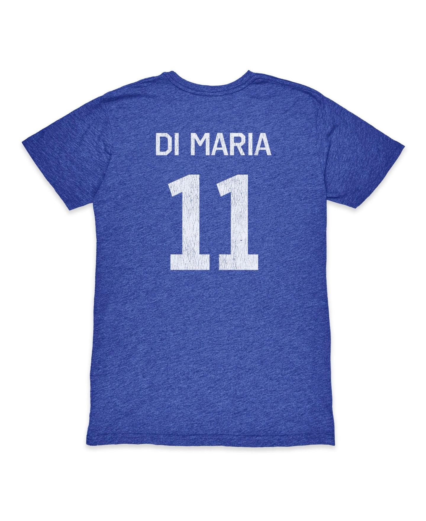 Мужская футболка 1863FC Angel Di Maria Blue Argentina National Team Retro Player Tri-Blend — фото 3