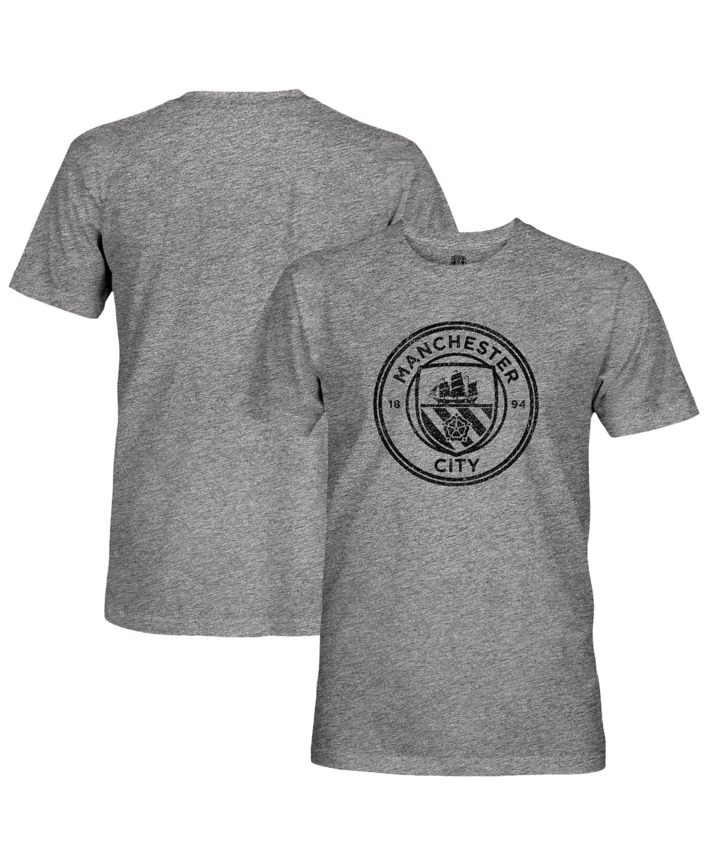 Мужская футболка 1863FC Heather Gray Manchester City Mono Badge Retro Tri-Blend — фото 1