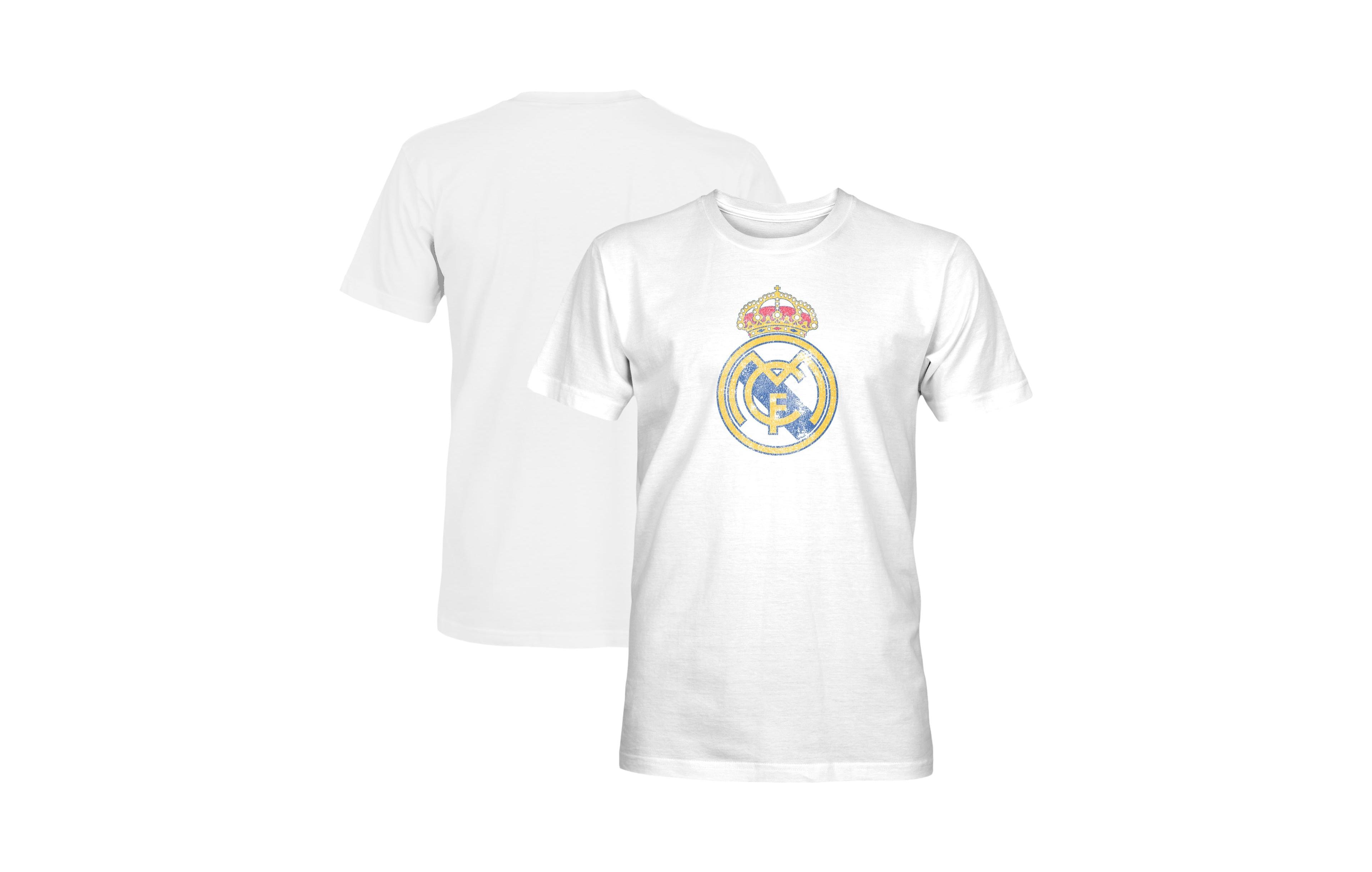 1863FC Men's White Real Madrid Color Badge T-Shirt