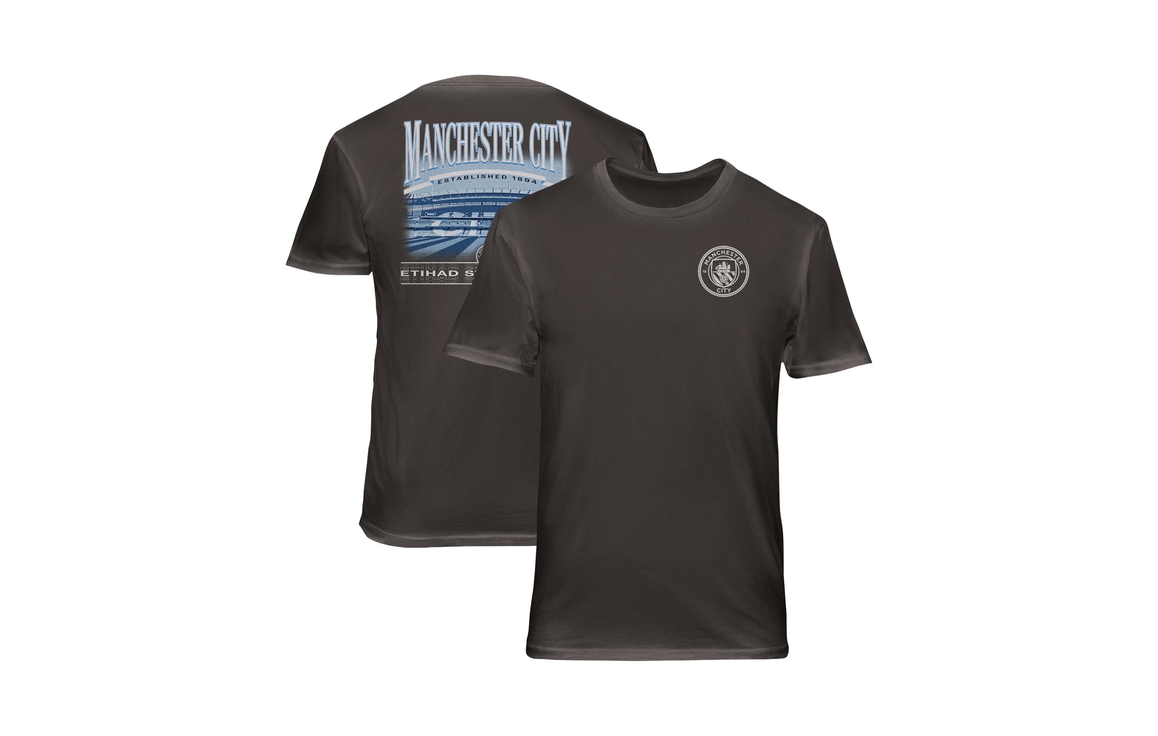 1863FC Men's Gray Manchester City Wordmark Cotton T-Shirt