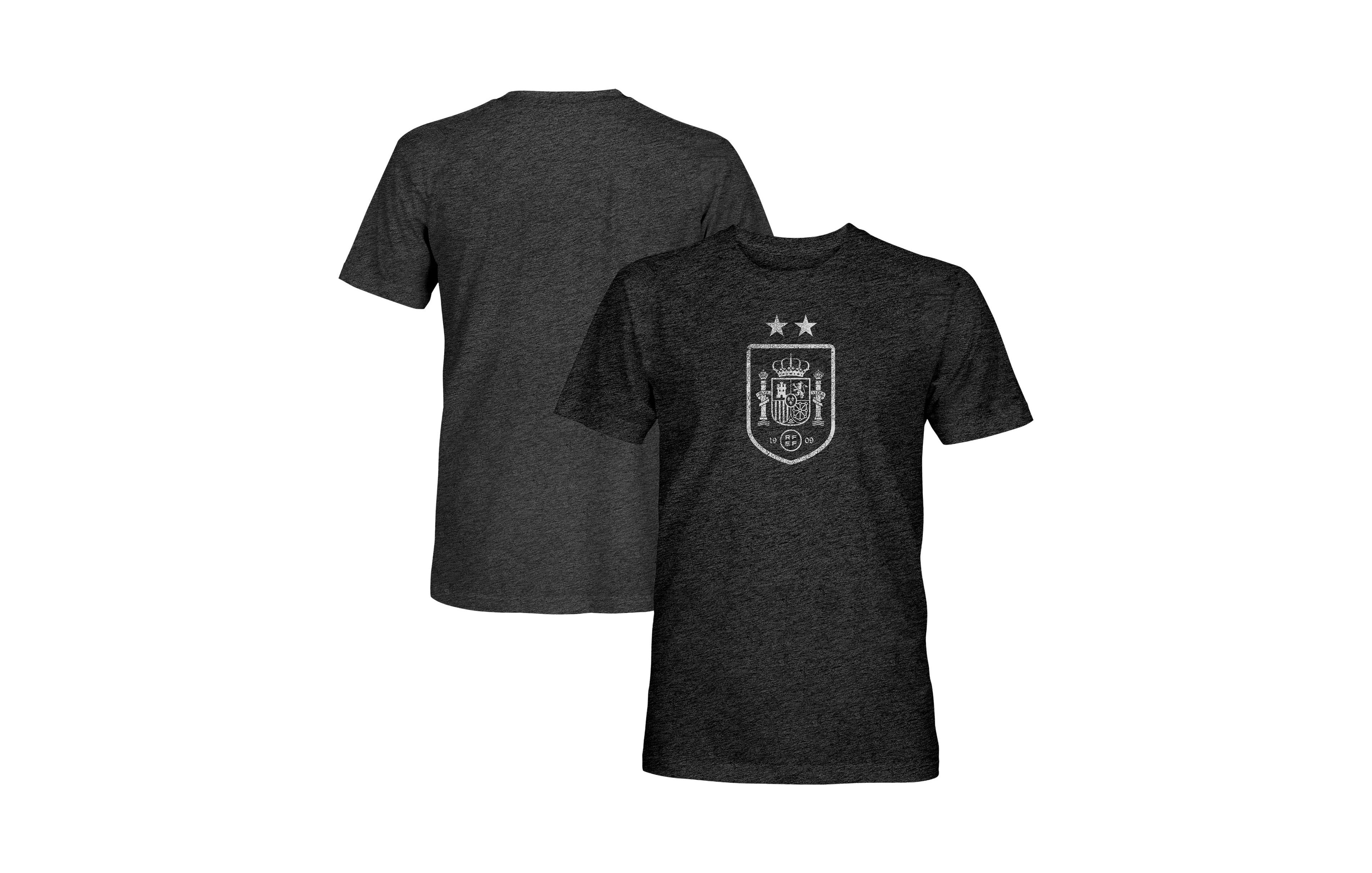 1863FC Men's Black Spain National Team Mono Badge Vintage Tri-Blend T-Shirt