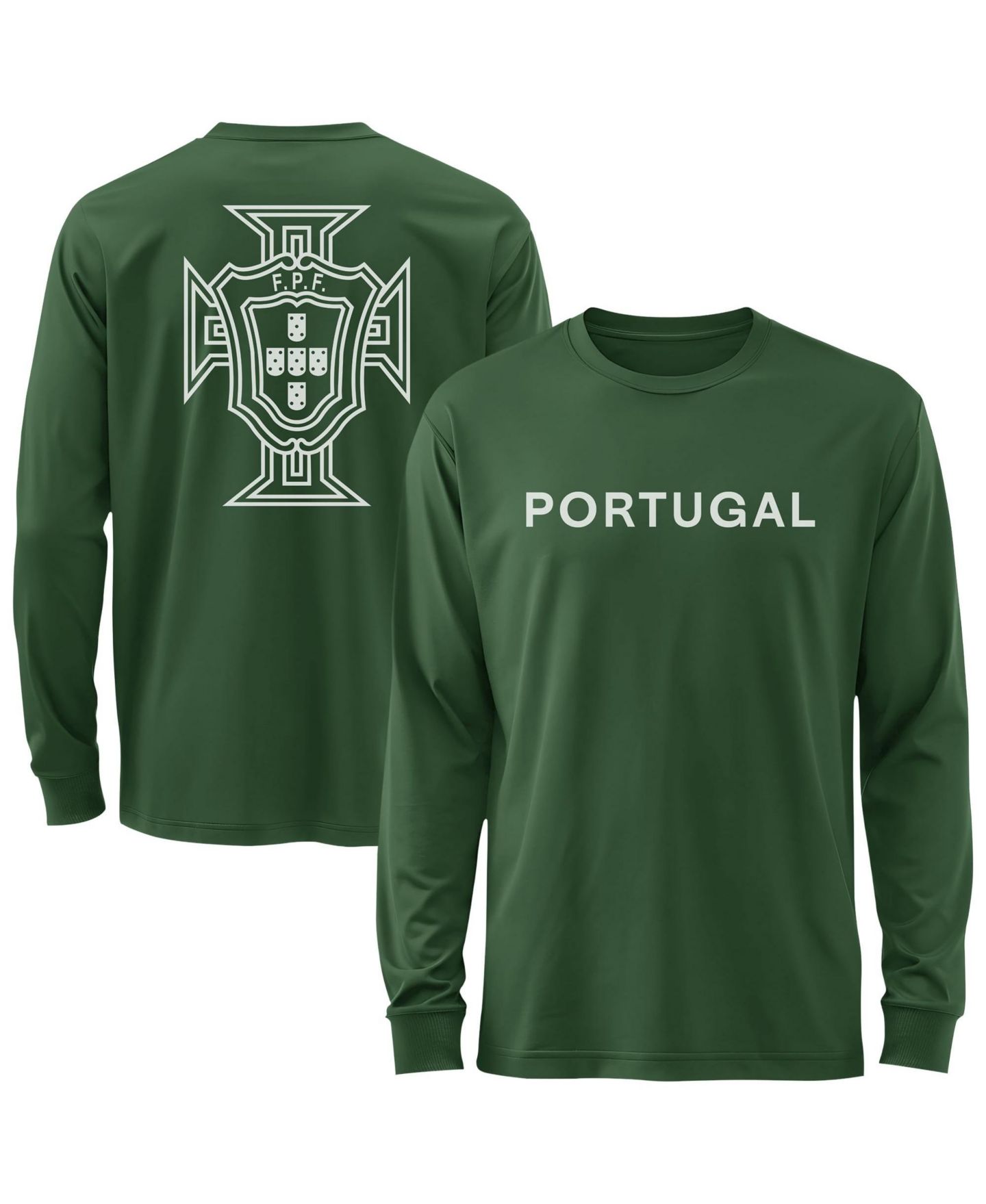 Мужская футболка 1863FC Green Portugal National Team Mono Badge Wordmark Long-Sleeve — фото 1