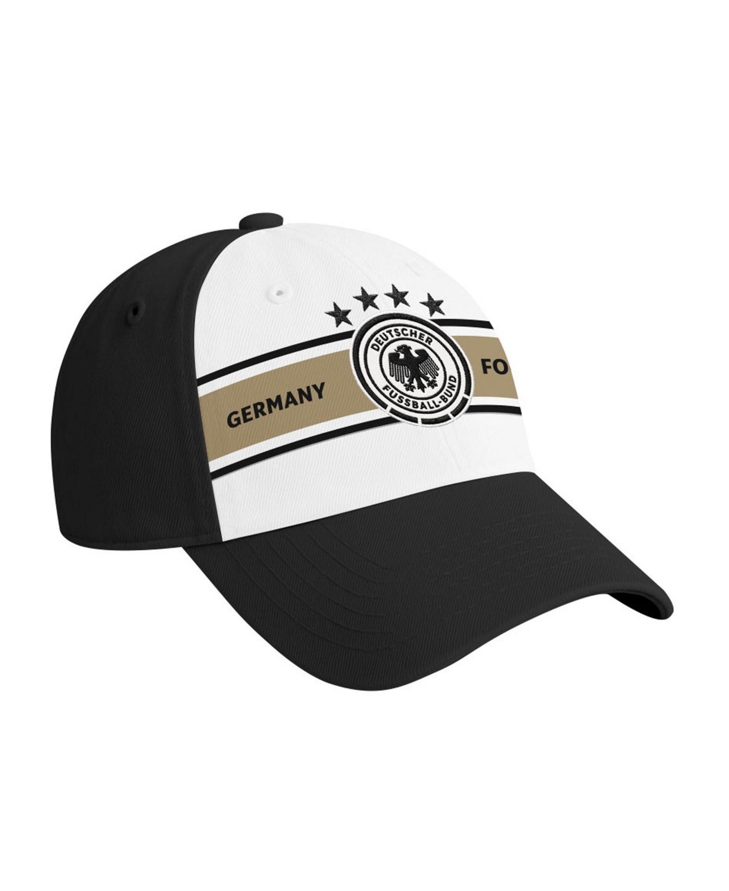 Мужская кепка 1863FC White/Black Germany National Team Striped Band Adjustable Hat — фото 3