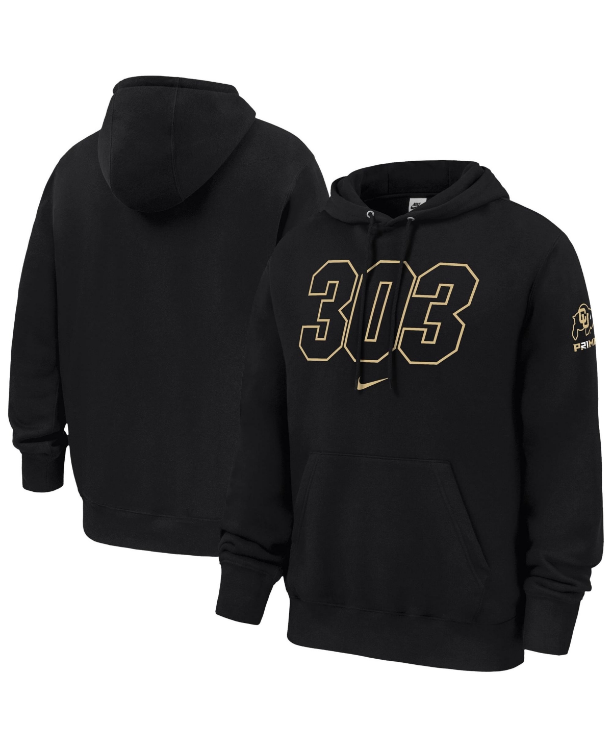 Nike Men's Black Colorado Buffaloes Coach Prime 303 Club Fleece Hoodie - Black