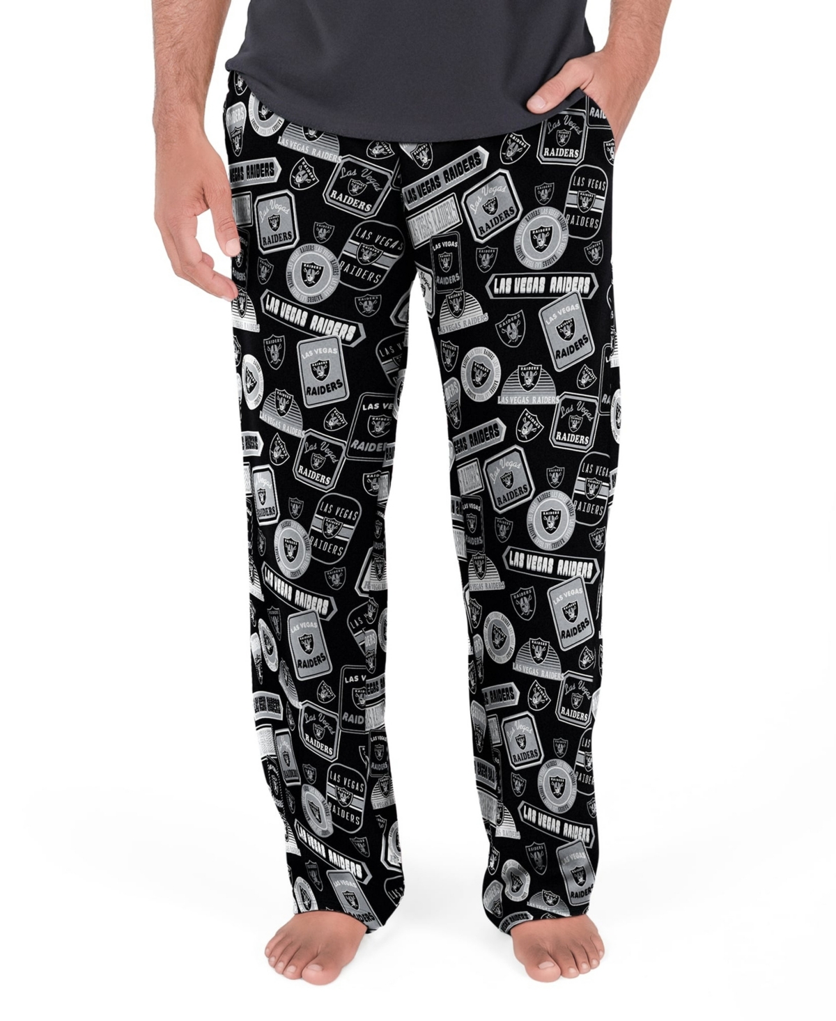 Concepts Sport Men's Black Las Vegas Raiders Grady Sleep Pants - Black