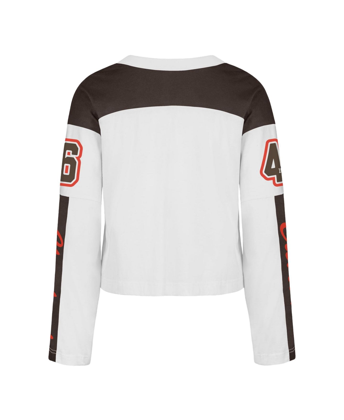 Женский топ '47 Brand White Cleveland Browns Exclamation Metro V-Neck Long-Sleeve Jersey — фото 3
