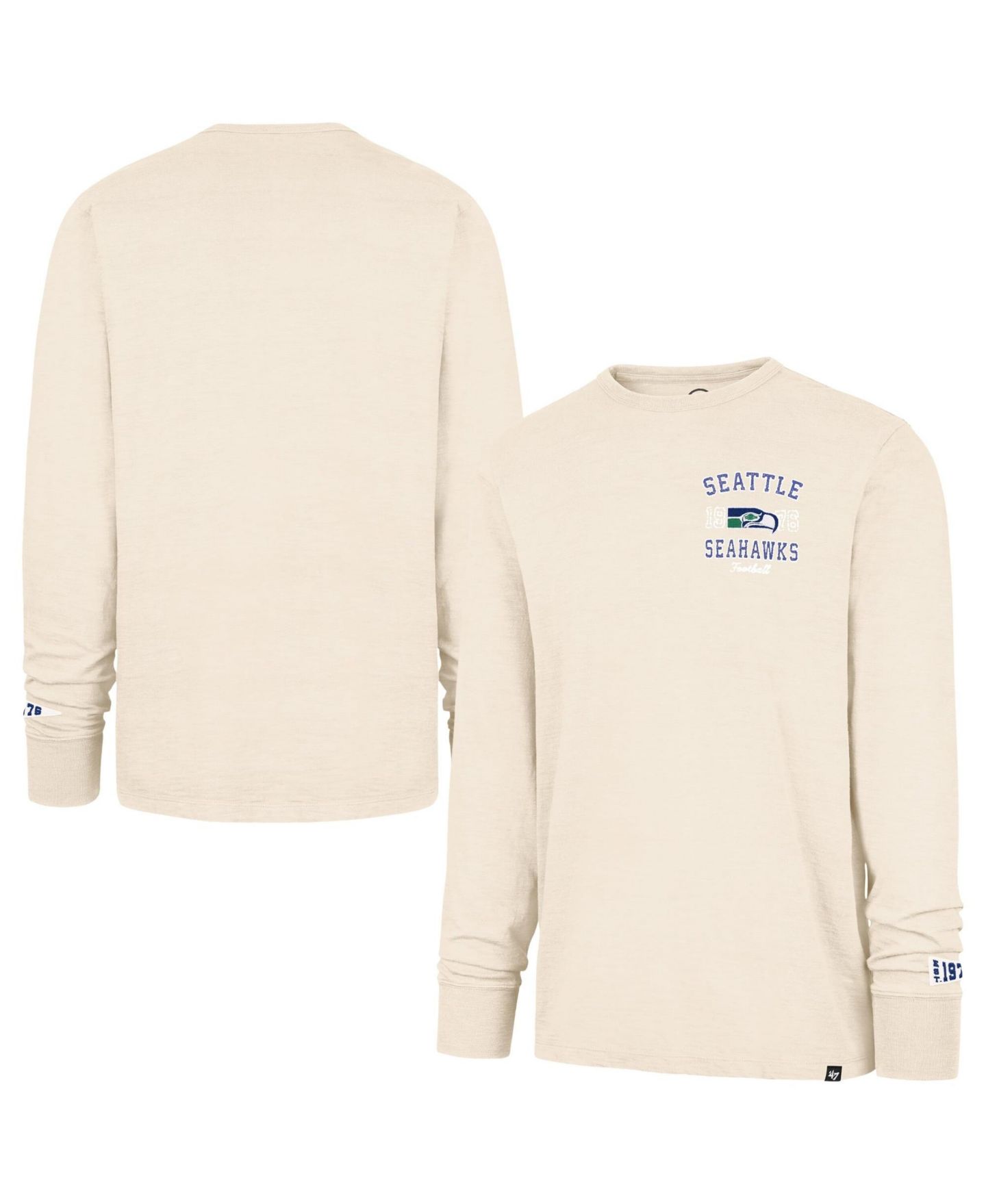 Мужская футболка '47 Brand Tan Seattle Seahawks Heavy Slub Long-Sleeve — фото 1