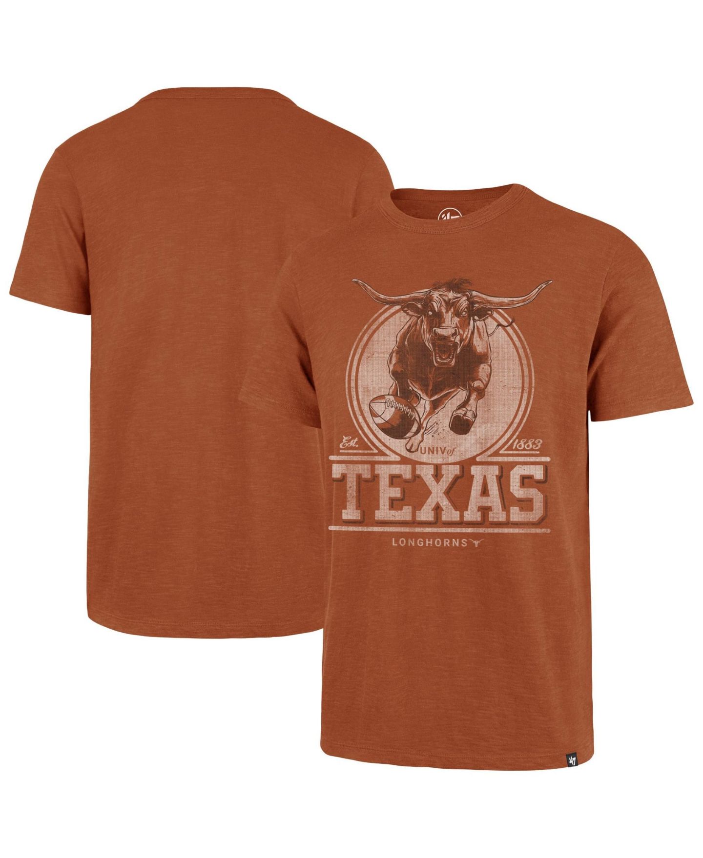 Мужская футболка '47 Brand Texas Orange Texas Longhorns Emblem Mark Scrum — фото 1