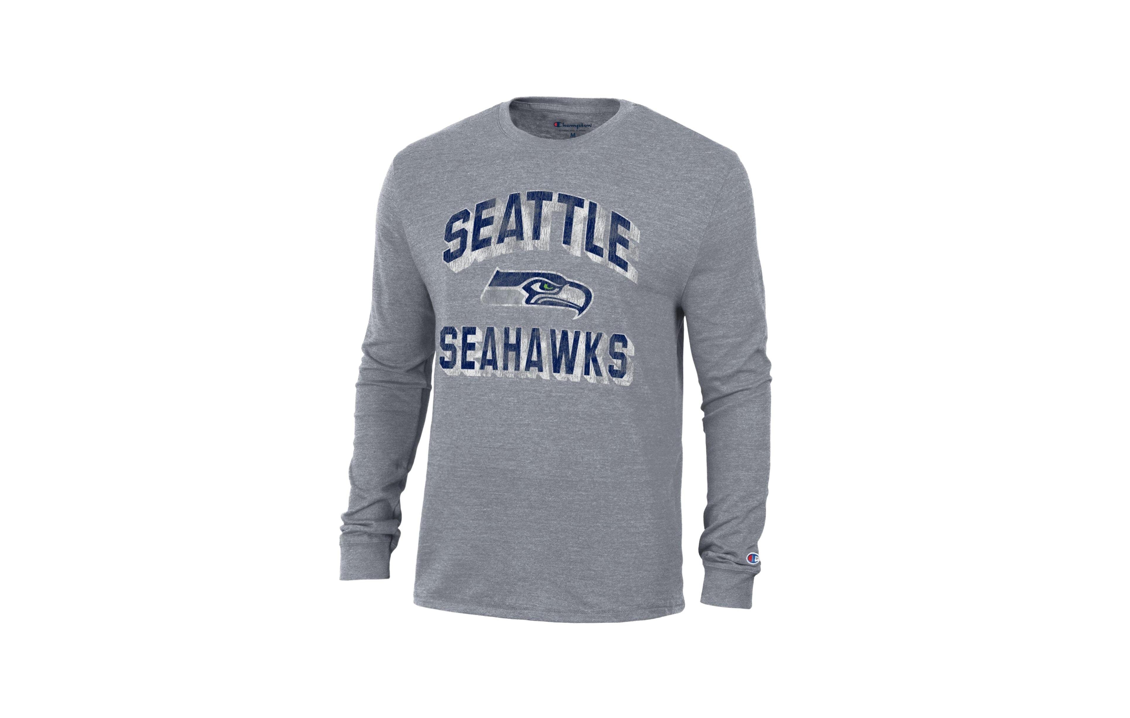 Champion Men's Charcoal Seattle Seahawks Ultimate Tri-Blend Long-Sleeve T-Shirt