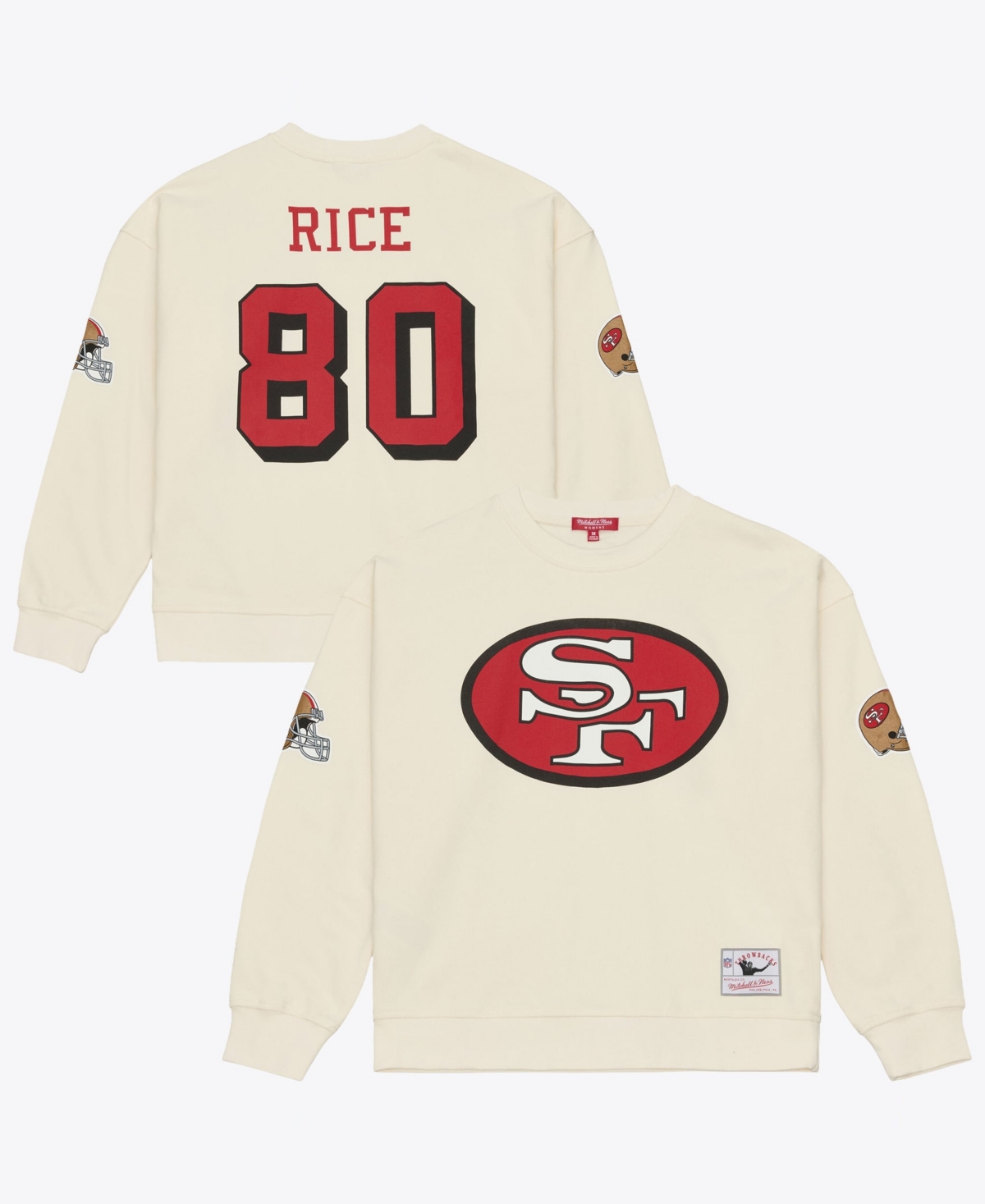 Mitchell & Ness Women's Jerry Rice Cream San Francisco 49ers Name & Number Sweatshirt - Cream